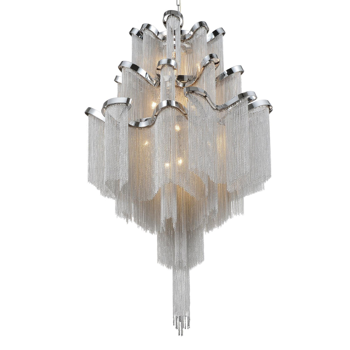 Daisy 17 Light 24in Chrome Down Chandelier - CWI Lighting
