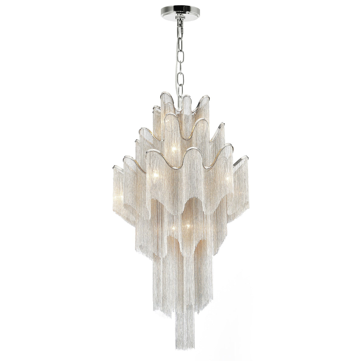 Daisy 17 Light 32in Chrome Down Chandelier - CWI Lighting