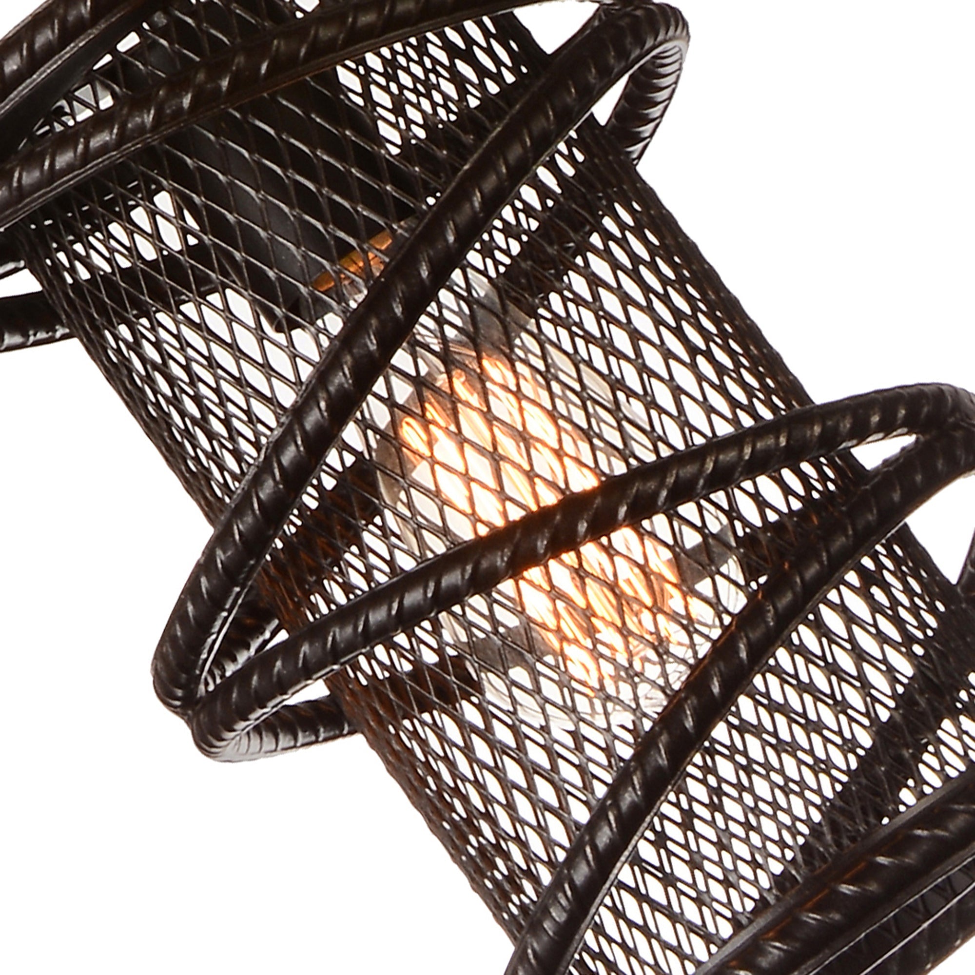 Darya 1 Light Down Mini Pendant With Brown Finish - CWI Lighting