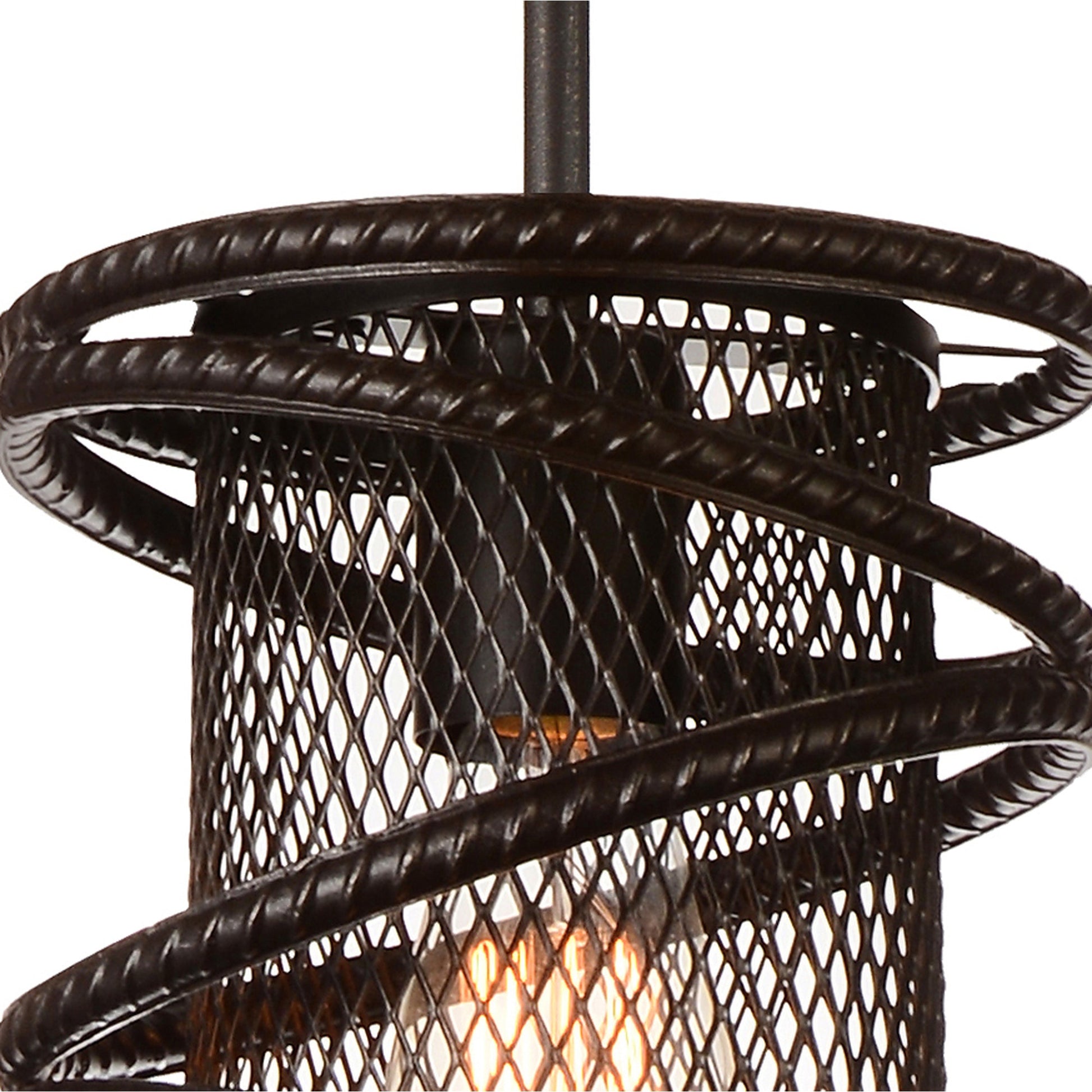 Darya 1 Light Down Mini Pendant With Brown Finish - CWI Lighting