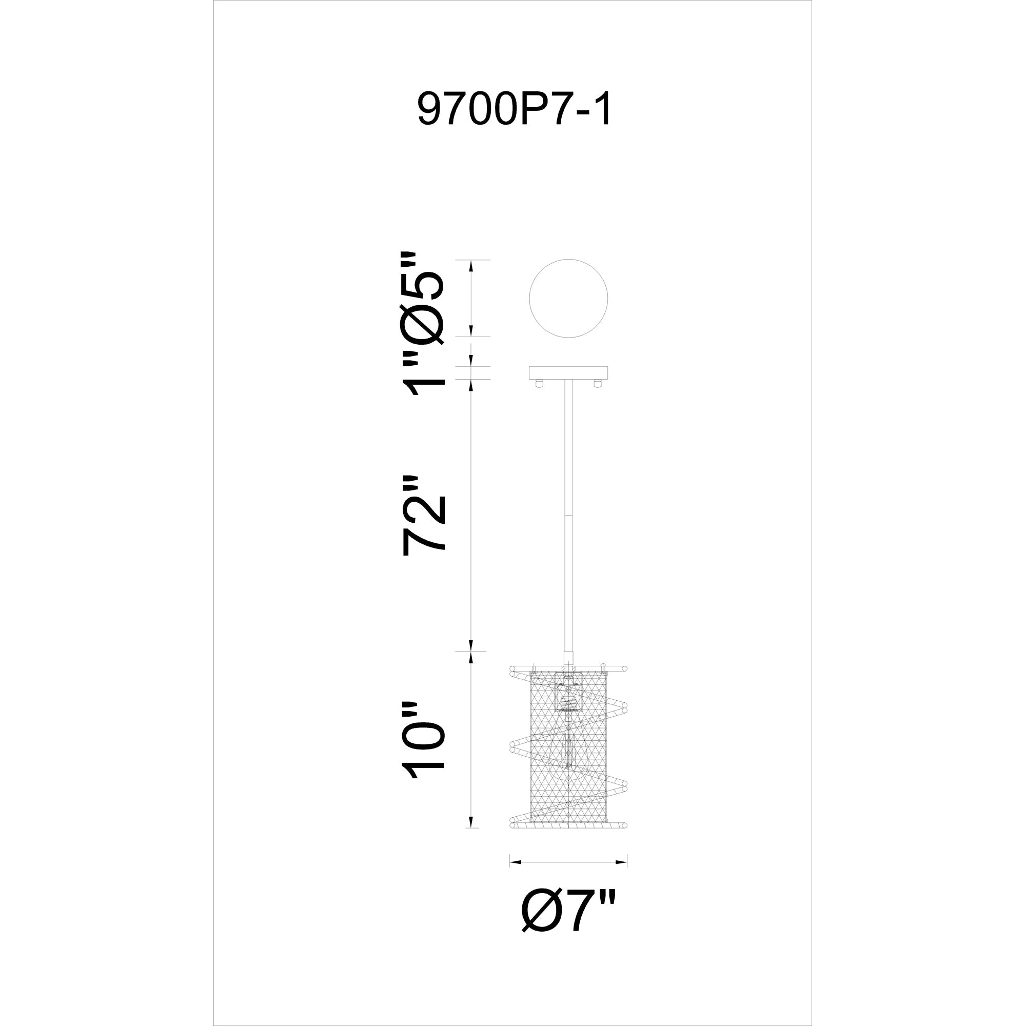 Darya 1 Light Down Mini Pendant With Brown Finish - CWI Lighting