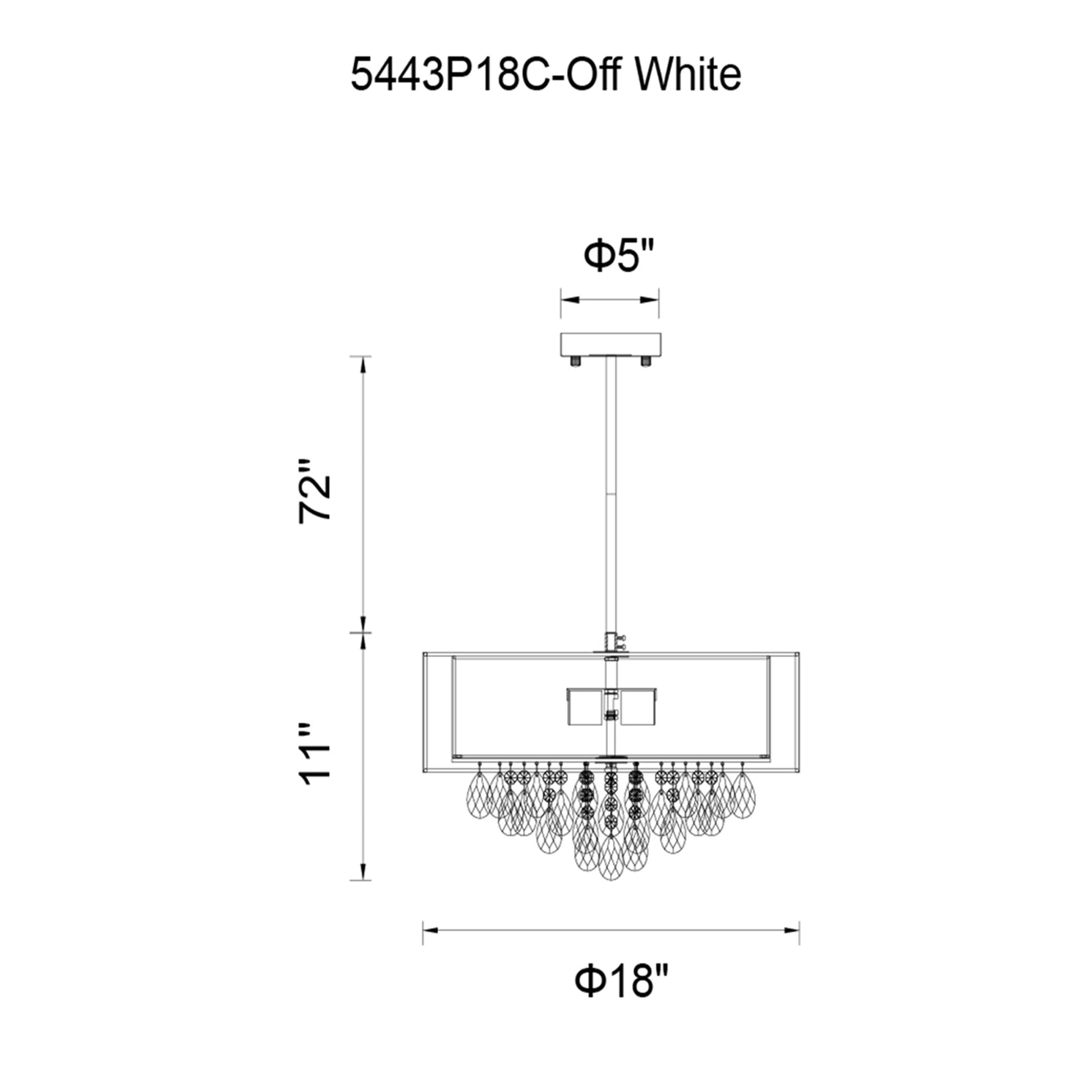 Dash 4 Light 18in Chrome Chandelier with Black Shade - CWI Lighting