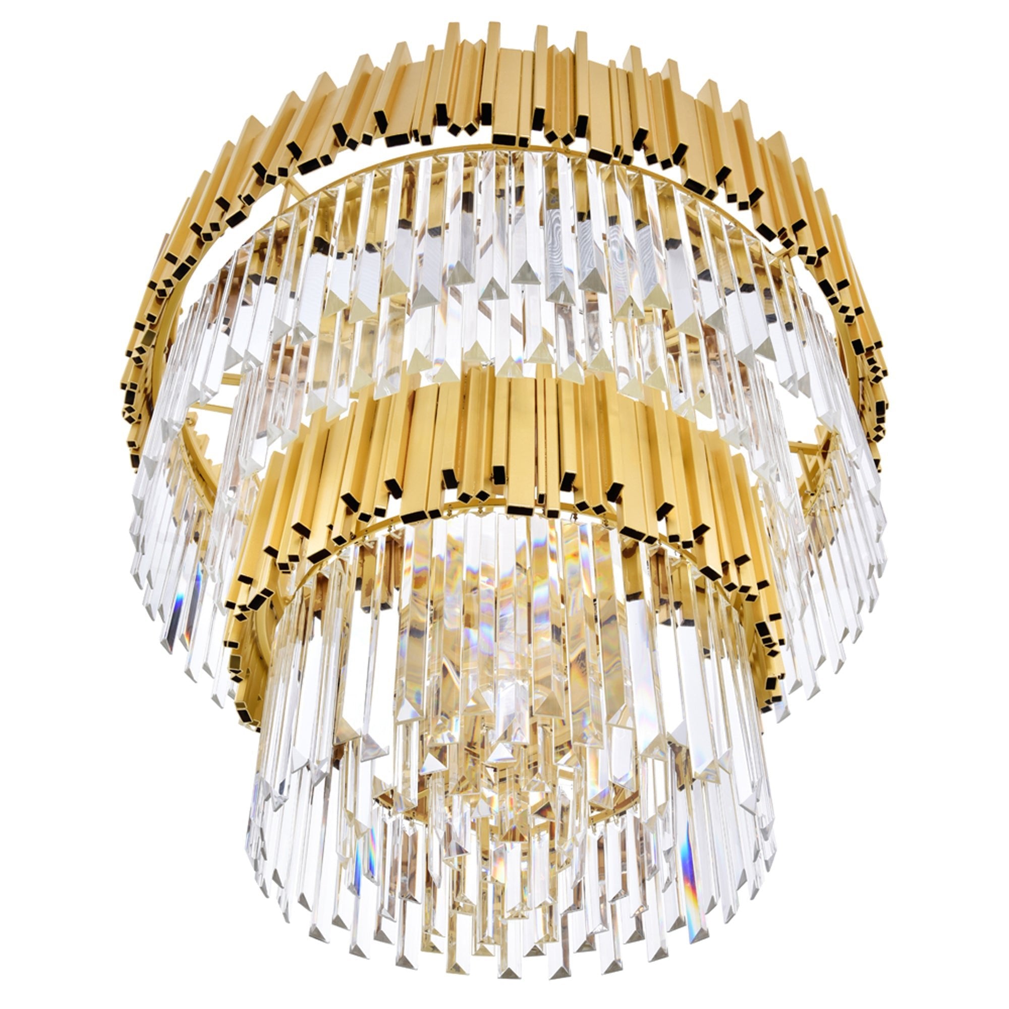 Deco 12 Light Medallion Gold Down Chandelier – CWI Lighting