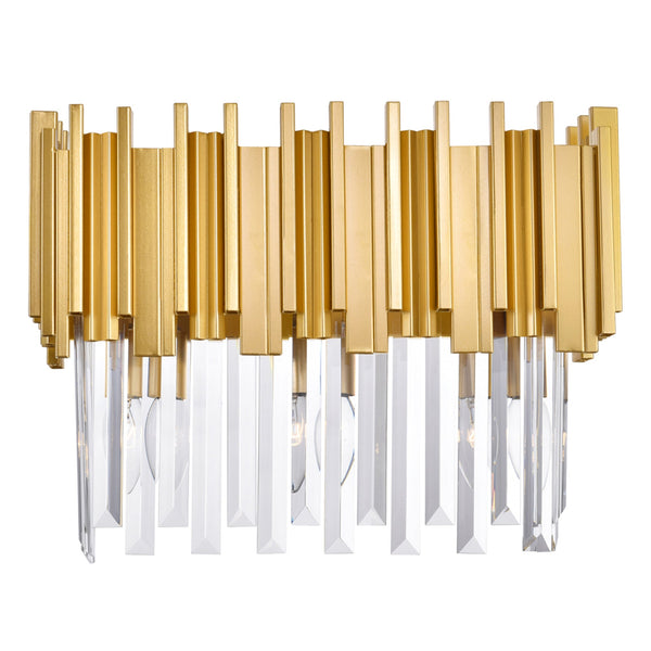 Deco 3 Light Medallion Gold Vanity Light - CWI Lighting