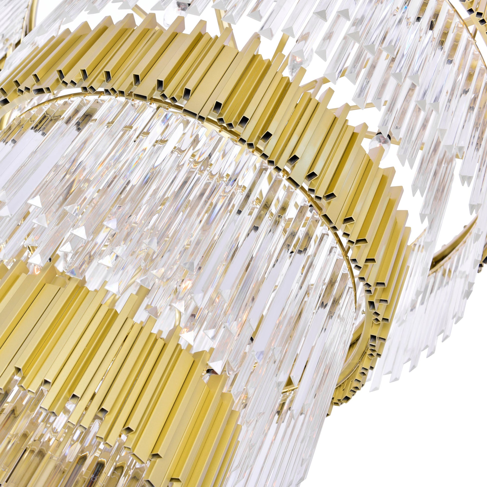 Deco 34 Light Medallion Gold Down Chandelier - CWI Lighting