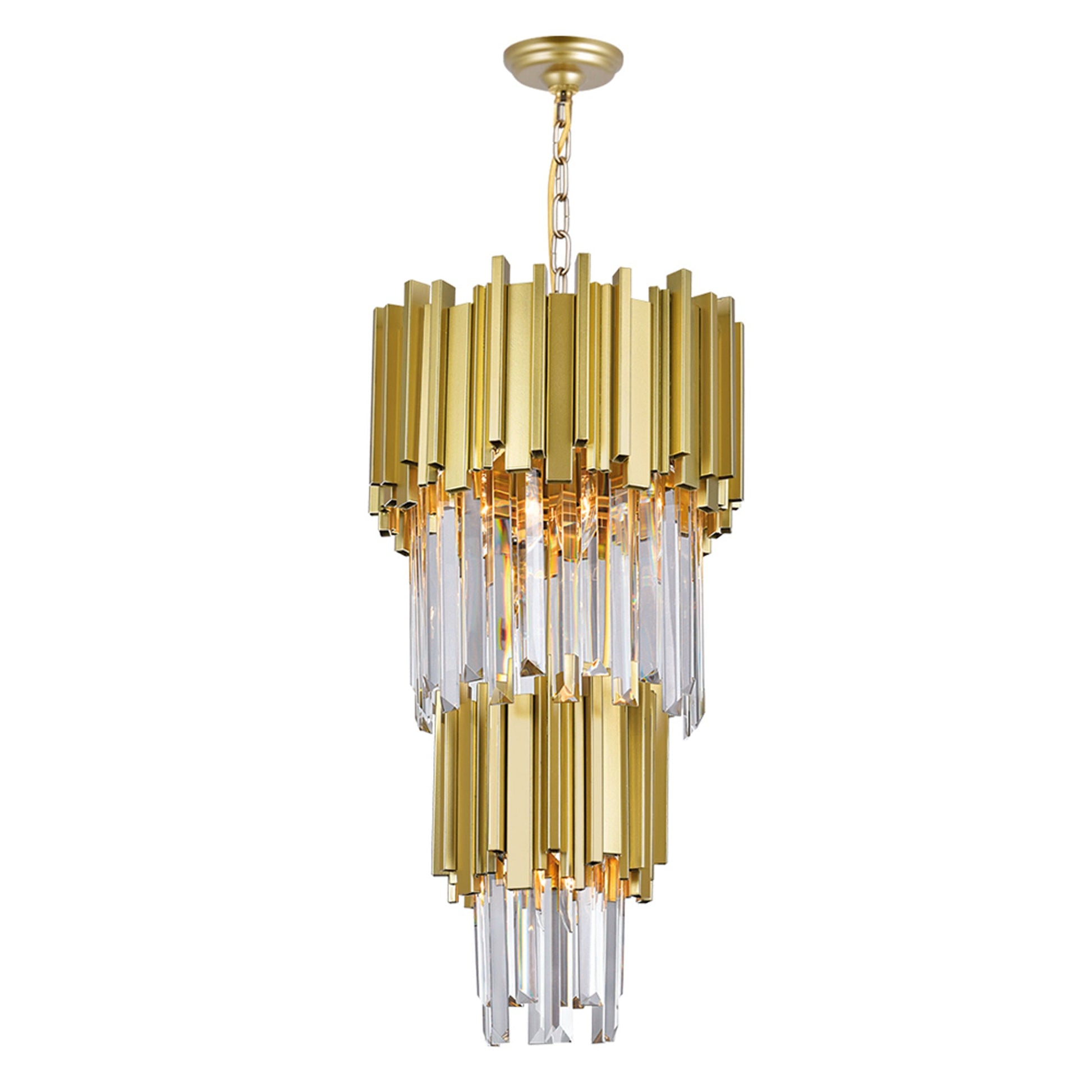 Deco 4 Light 12in Medallion Gold Mini Pendant - CWI Lighting