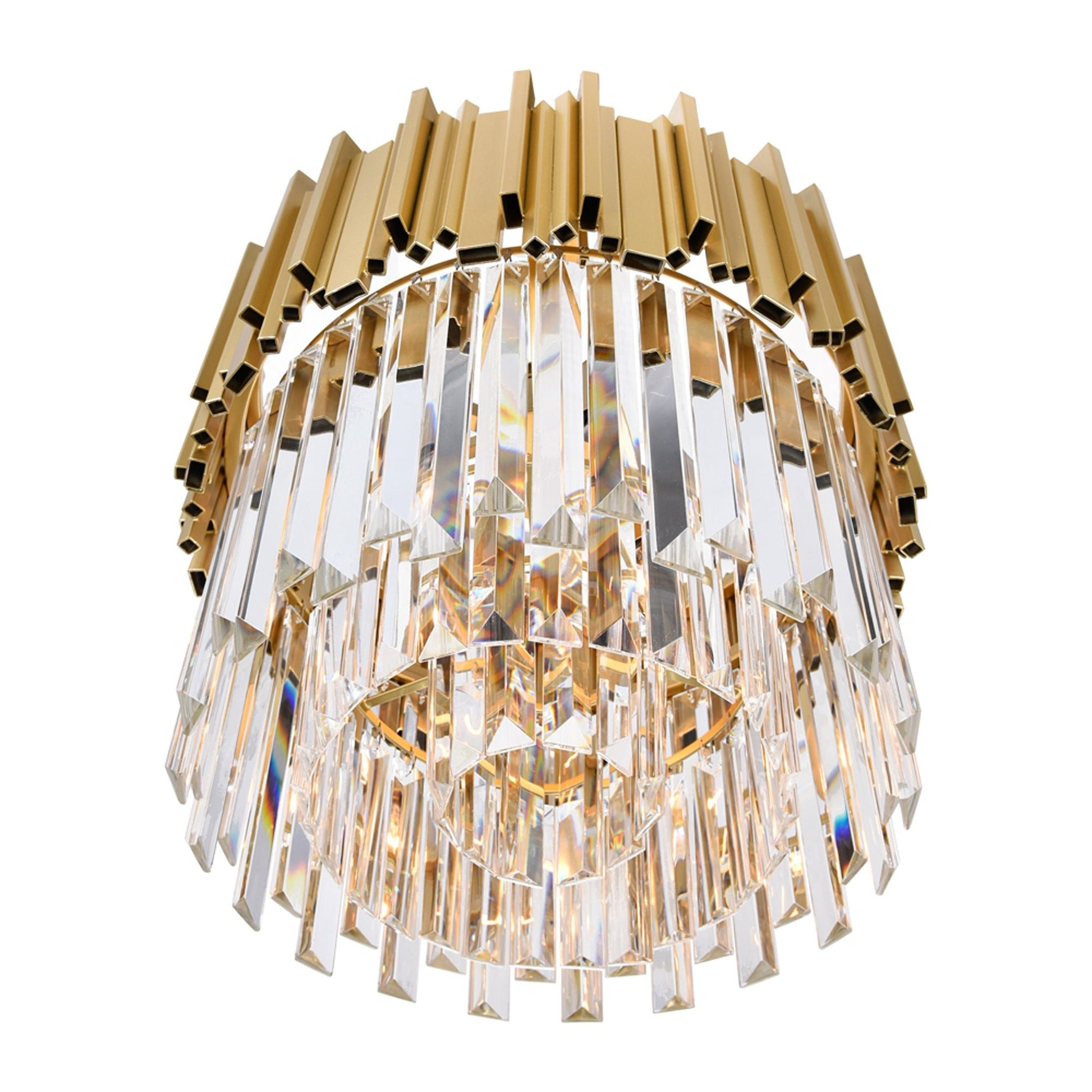 Deco 4 Light Medallion Gold Down Chandelier - CWI Lighting