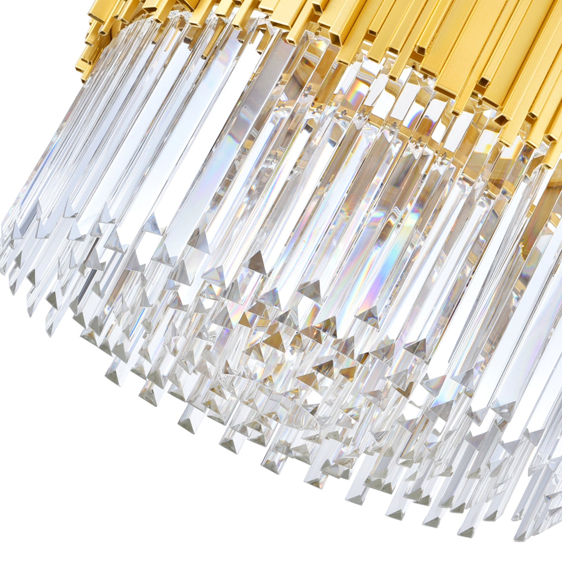 Deco 7 Light Medallion Gold Down Chandelier - CWI Lighting