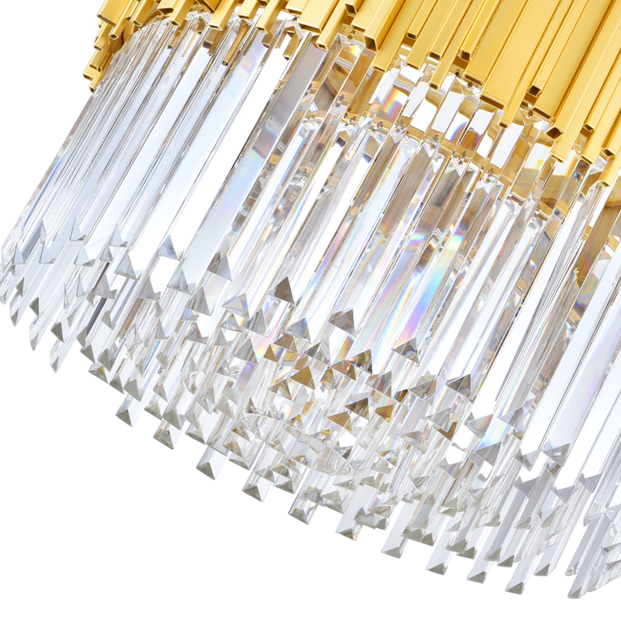 Deco 7 Light Medallion Gold Down Chandelier - CWI Lighting