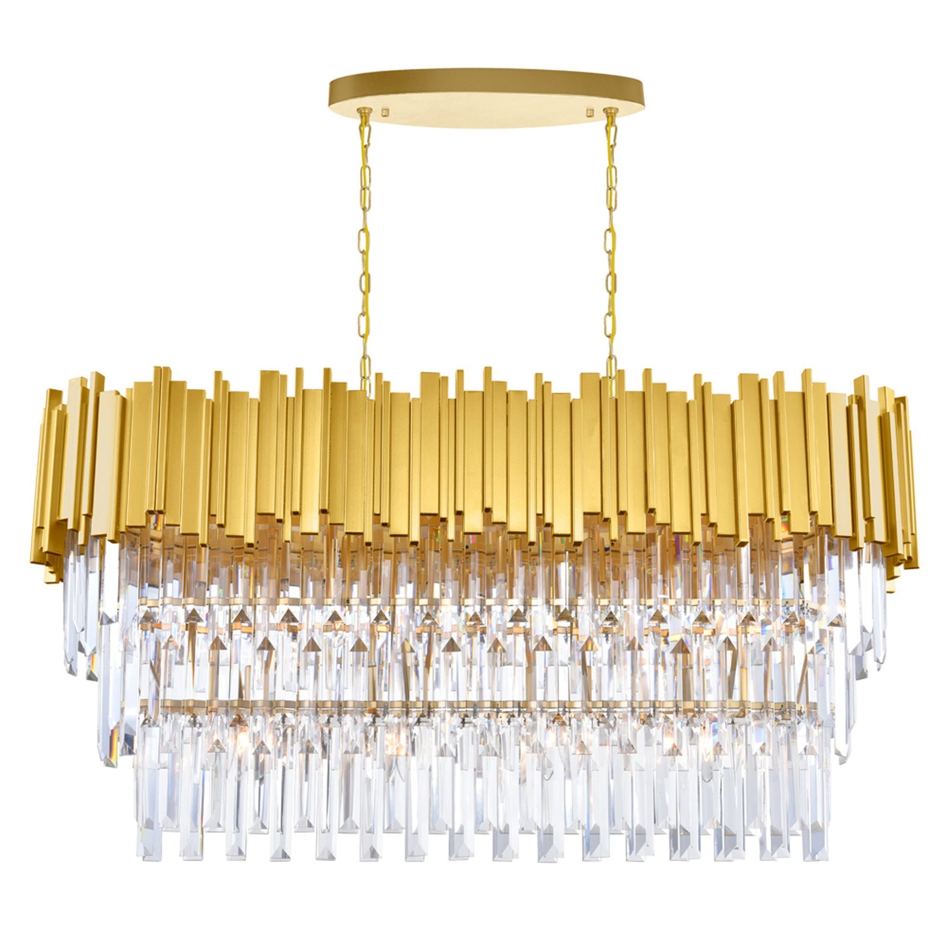 Deco 9 Light Medallion Gold Pool Table Light - CWI Lighting