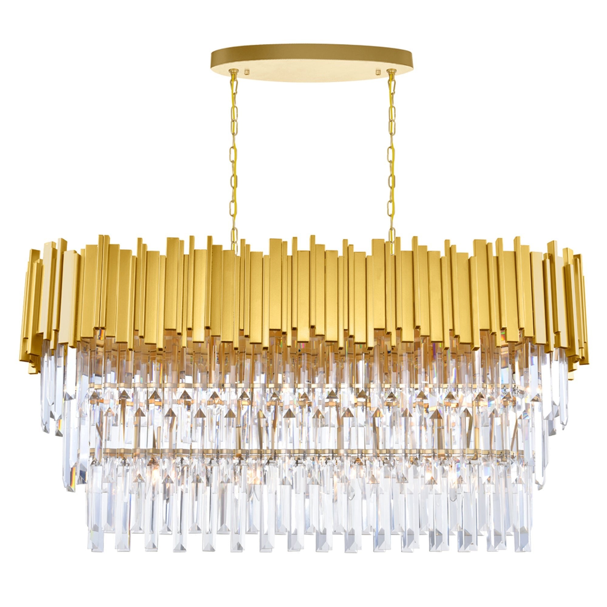 Deco 9 Light Medallion Gold Pool Table Light - CWI Lighting
