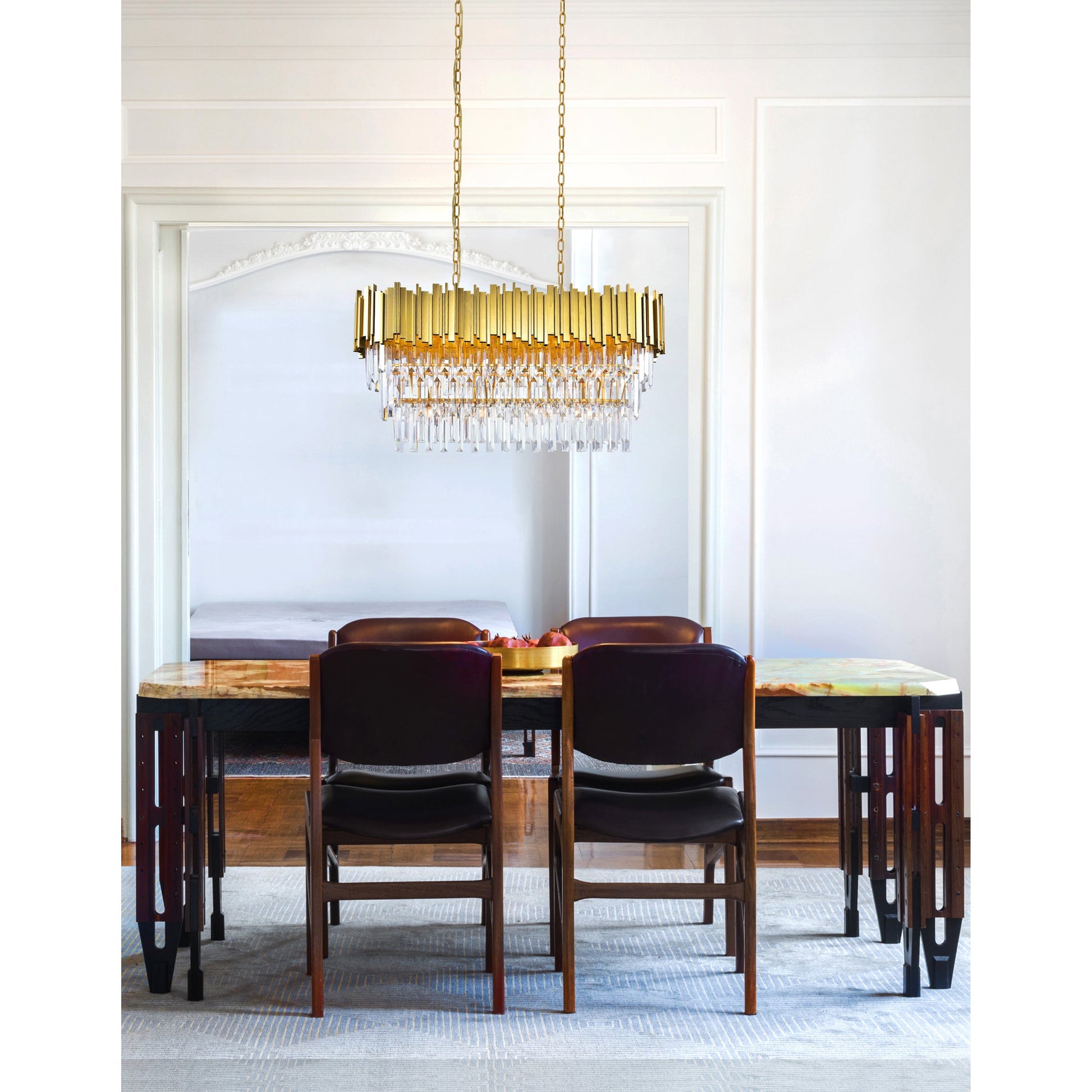 Deco 9 Light Medallion Gold Pool Table Light - CWI Lighting