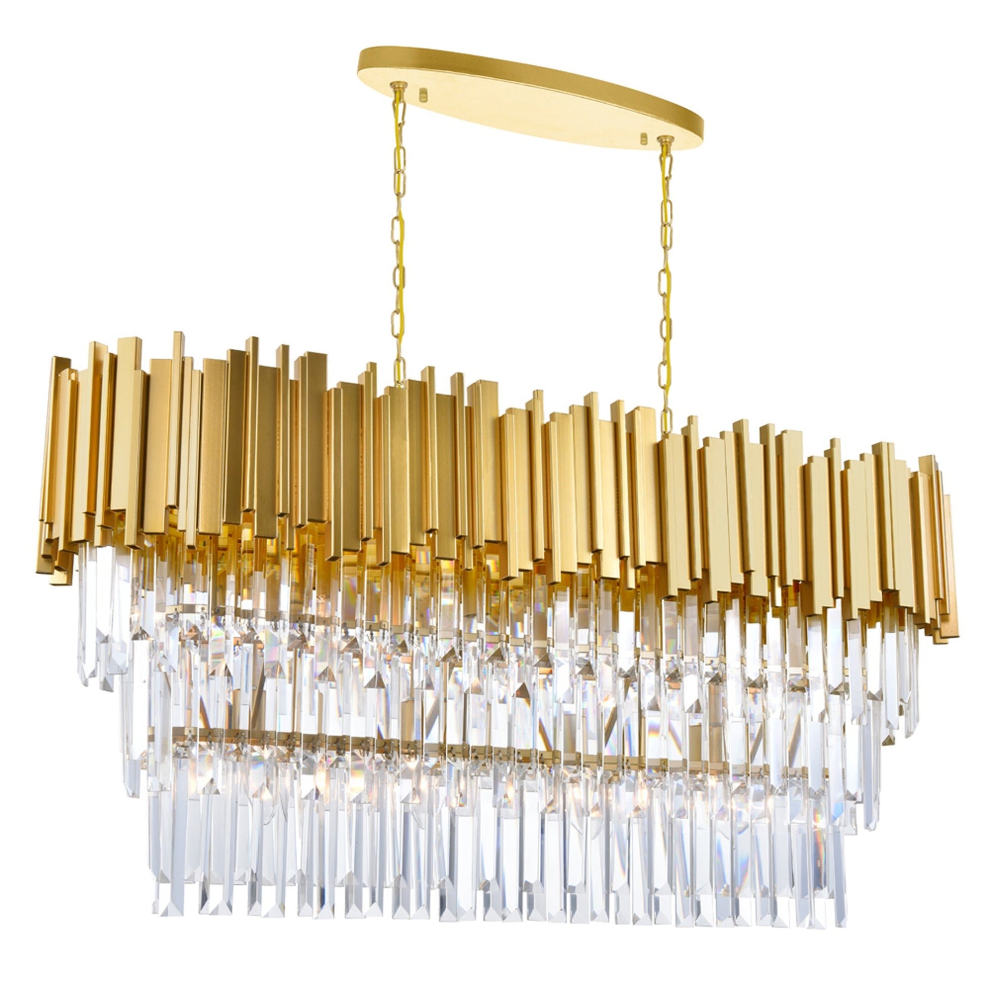 Deco 9 Light Medallion Gold Pool Table Light - CWI Lighting