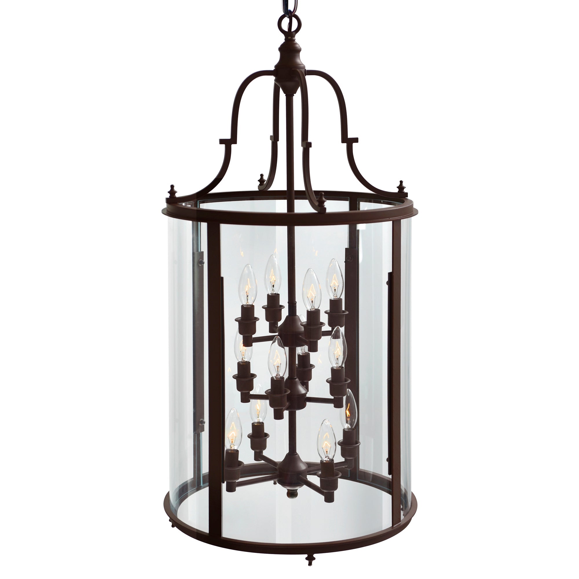Desire 12 Light Oil Rubbed Bronze Drum Shade Chandelier - CWI Lighting