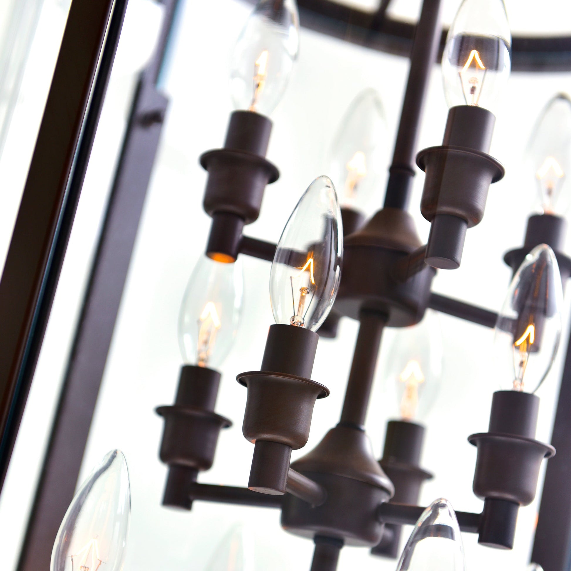 Desire 12 Light Oil Rubbed Bronze Drum Shade Chandelier - CWI Lighting