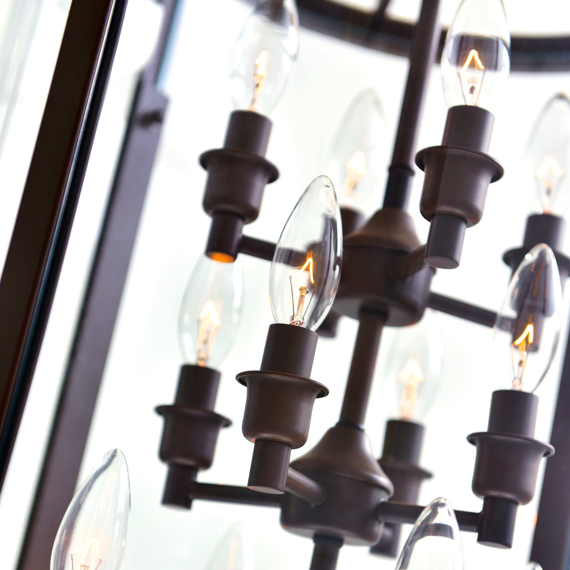 Desire 12 Light Oil Rubbed Bronze Drum Shade Chandelier - CWI Lighting