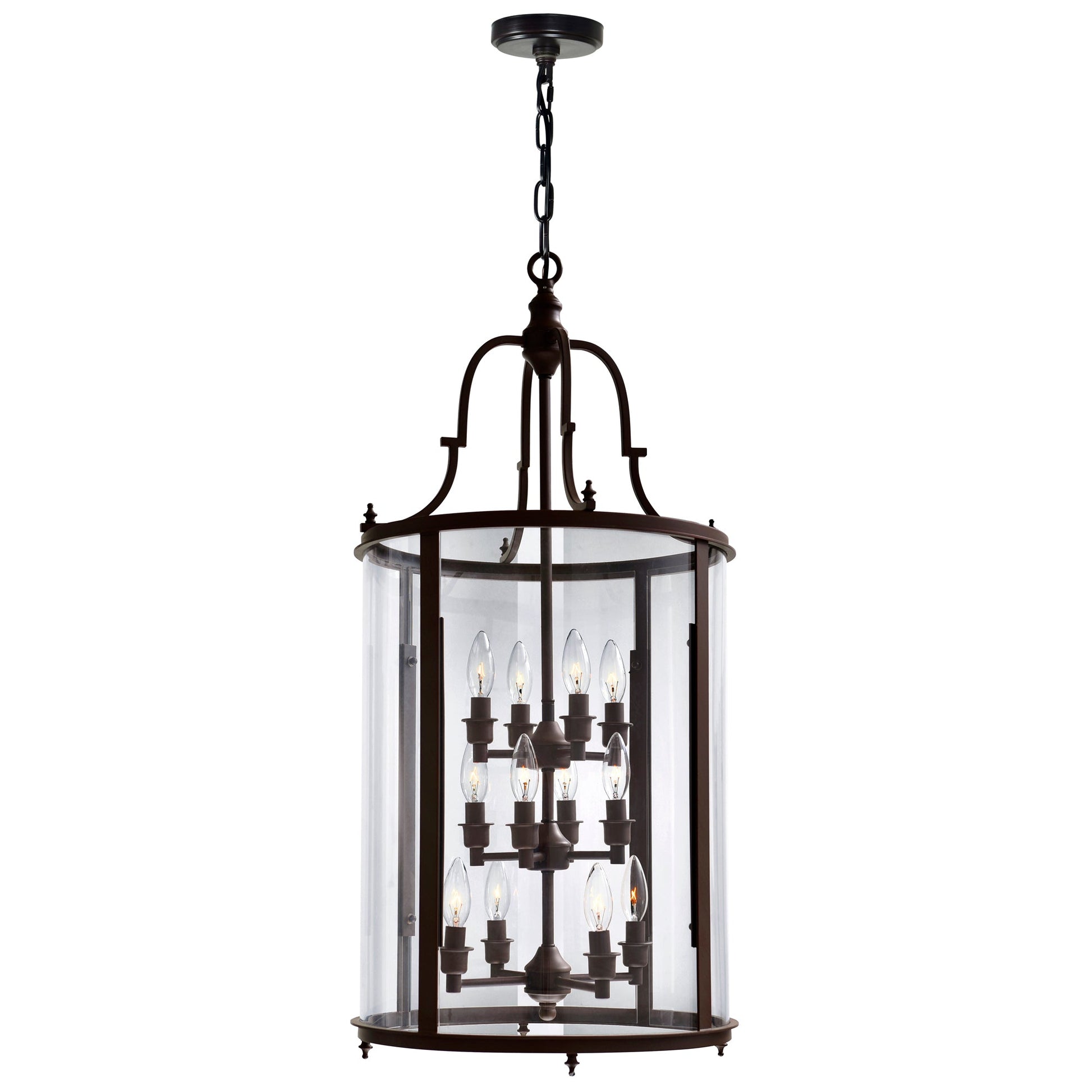 Desire 12 Light Oil Rubbed Bronze Drum Shade Chandelier - CWI Lighting