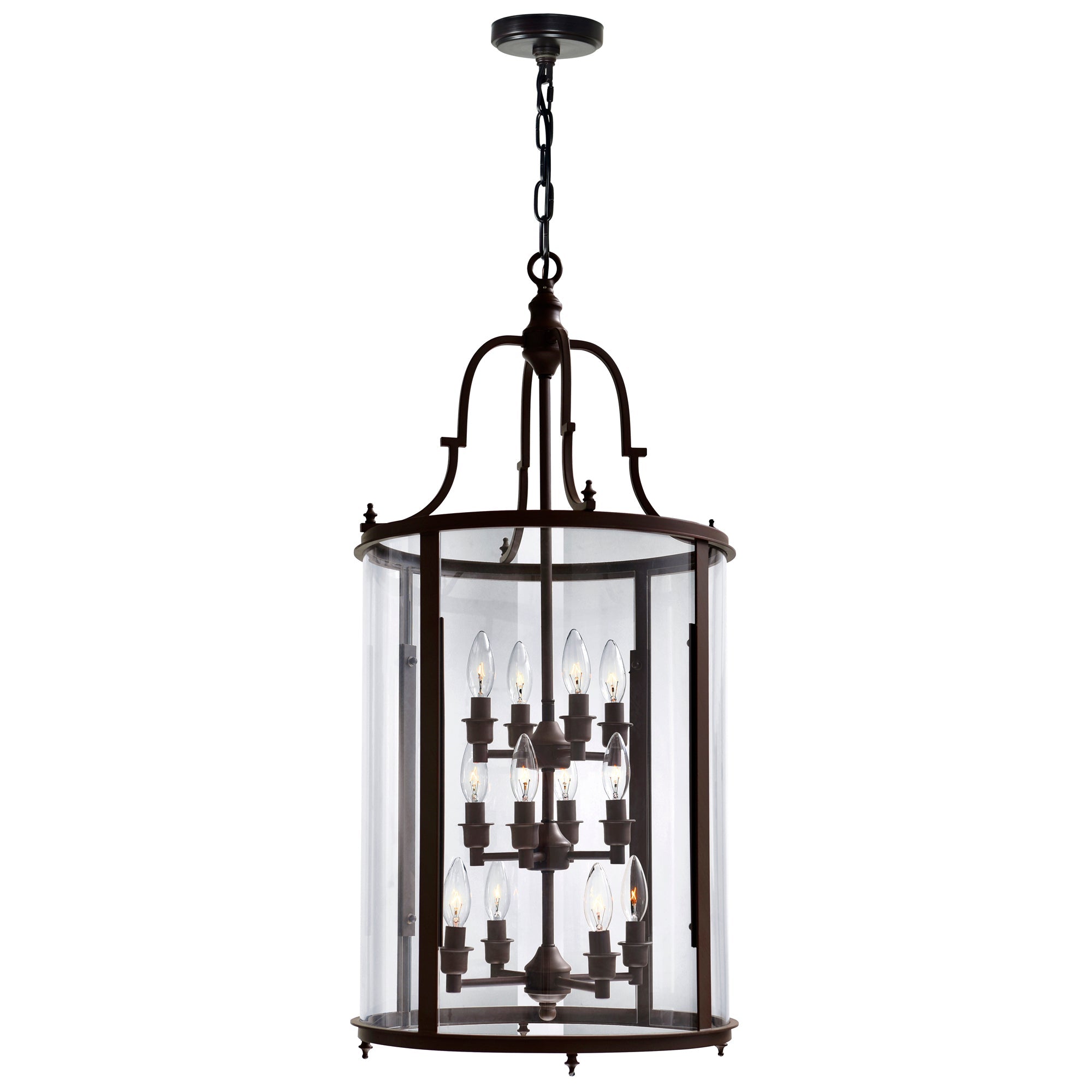 Desire 12 Light Oil Rubbed Bronze Drum Shade Chandelier - CWI Lighting
