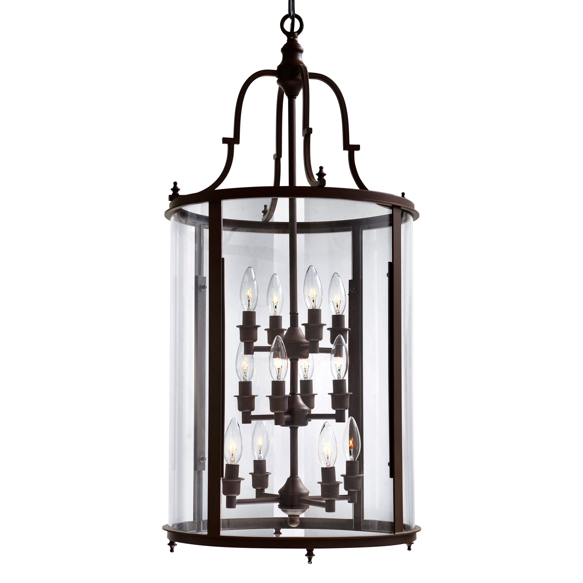 Desire 12 Light Oil Rubbed Bronze Drum Shade Chandelier - CWI Lighting