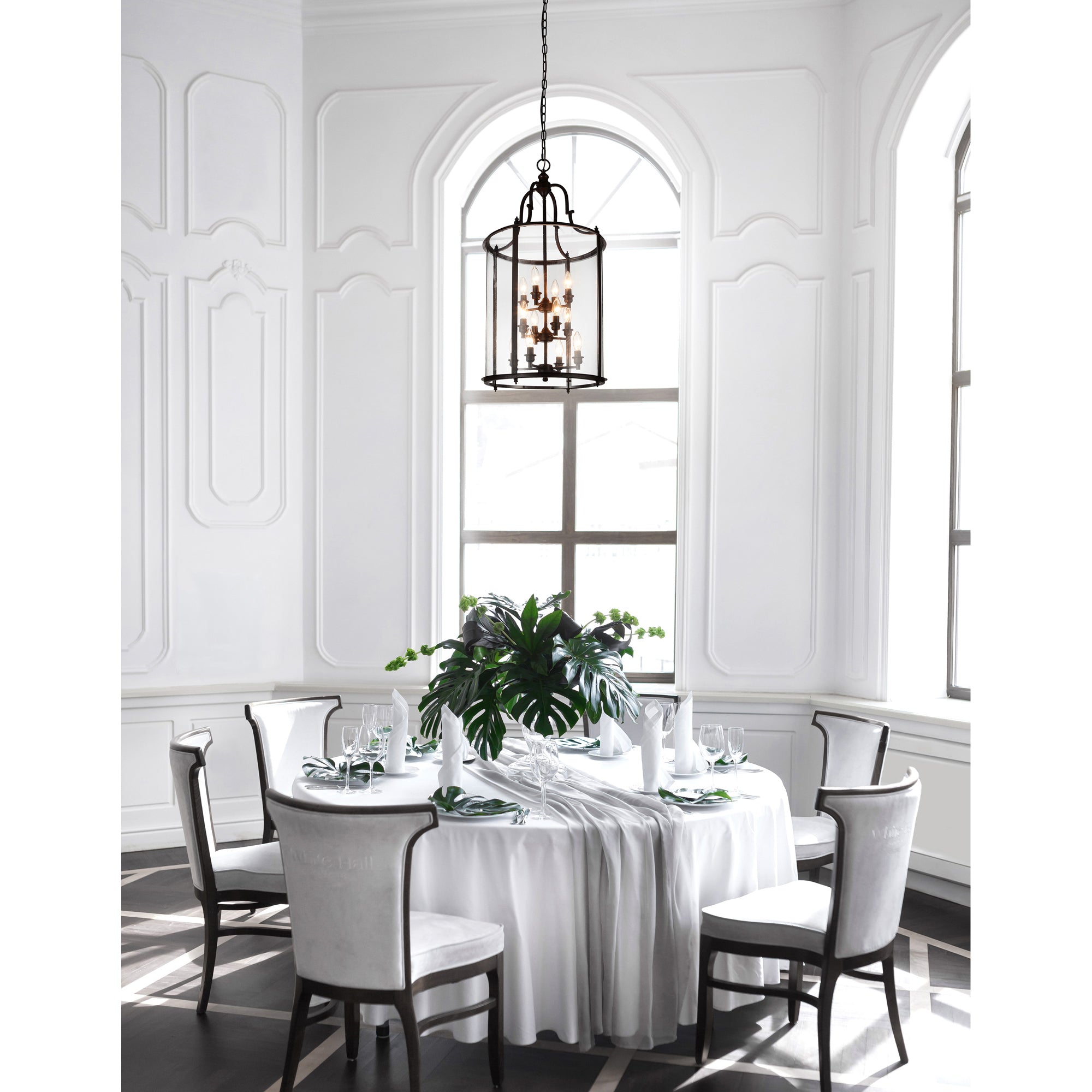 Desire 12 Light Oil Rubbed Bronze Drum Shade Chandelier - CWI Lighting