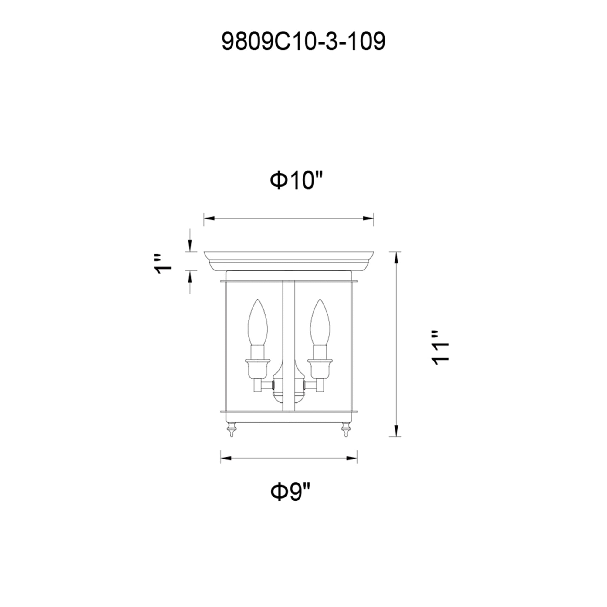 Desire 3 Light Oil Rubbed Bronze Cage Flush Mount - CWI Lighting