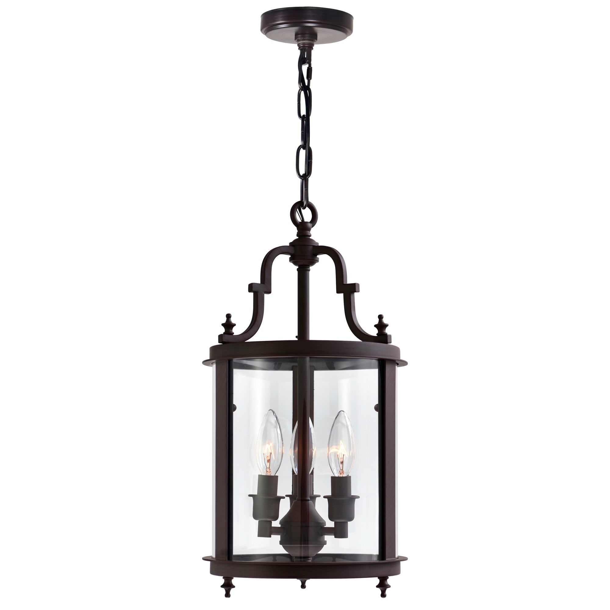 Desire 3 Light Oil Rubbed Bronze Drum Shade Mini Pendant - CWI Lighting