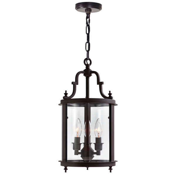 Desire 3 Light Oil Rubbed Bronze Drum Shade Mini Pendant - CWI Lighting