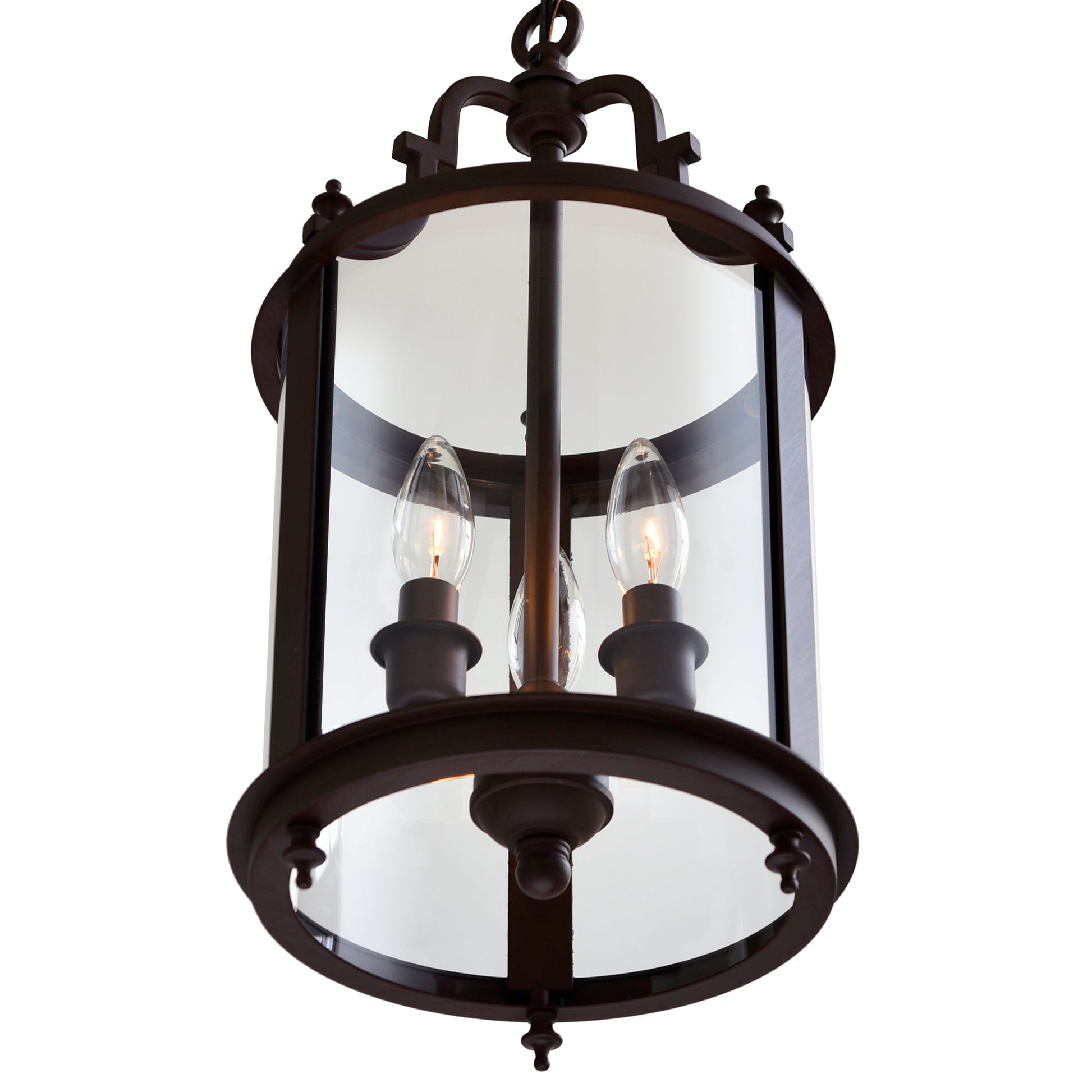 Desire 3 Light Oil Rubbed Bronze Drum Shade Mini Pendant - CWI Lighting