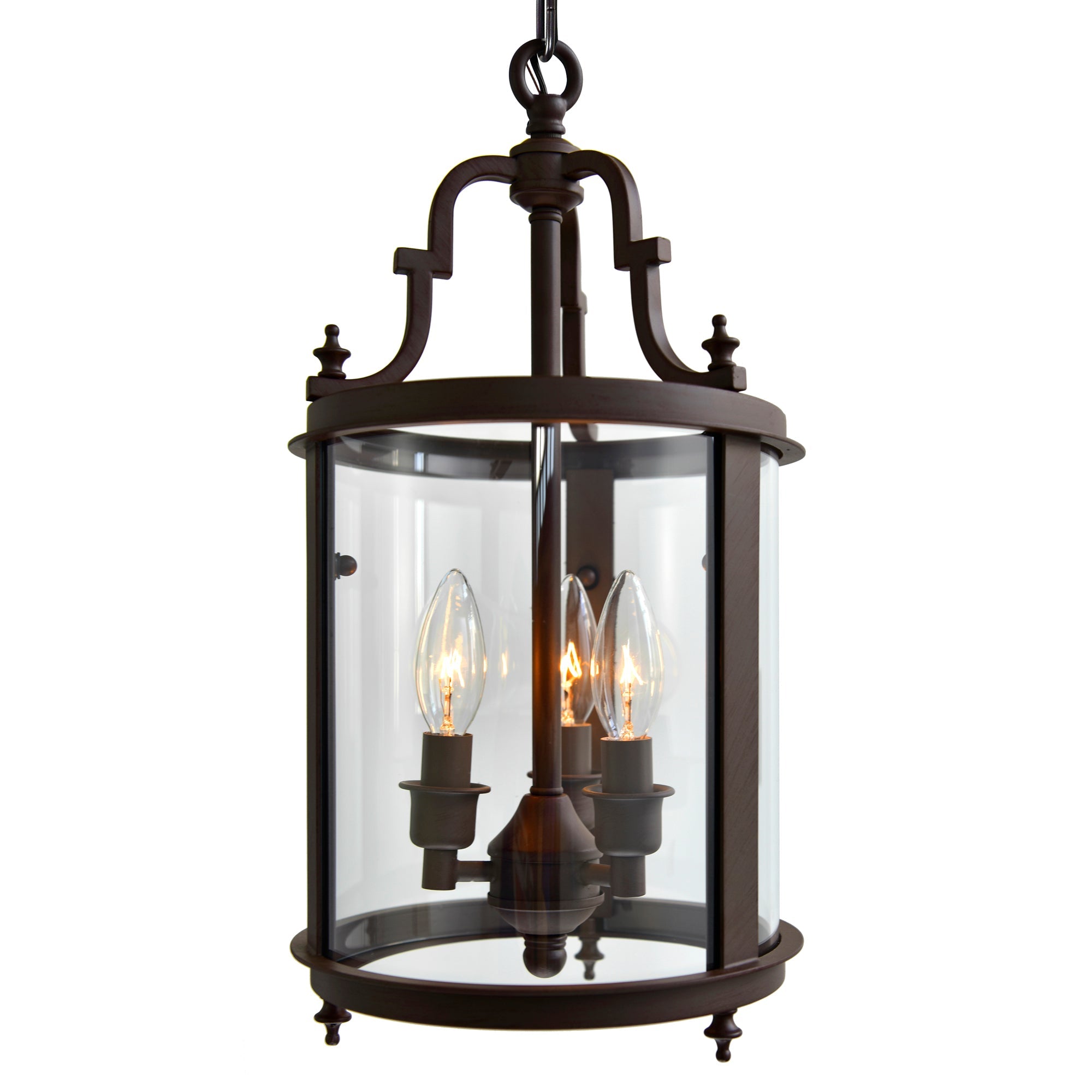 Desire 3 Light Oil Rubbed Bronze Drum Shade Mini Pendant - CWI Lighting