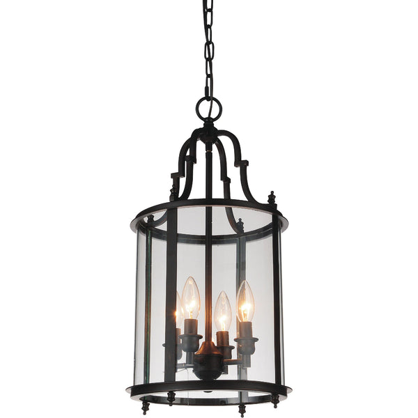 Desire 4 Light Oil Rubbed Bronze Drum Shade Mini Pendant - CWI Lighting