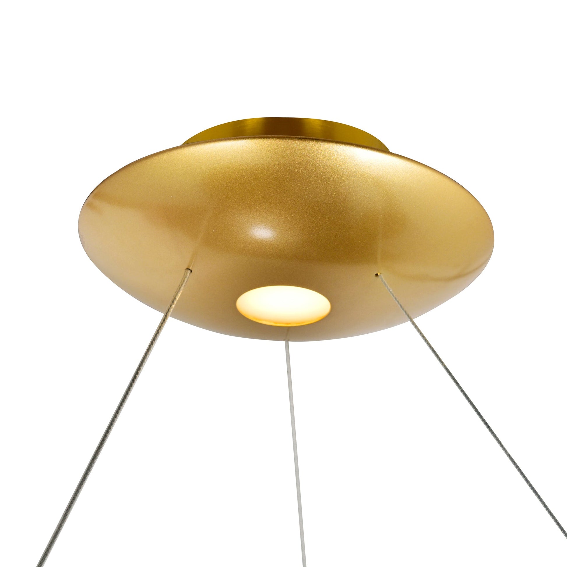 Deux Lunes Integrated LED 29in Sun Gold & Black Chandelier - CWI Lighting