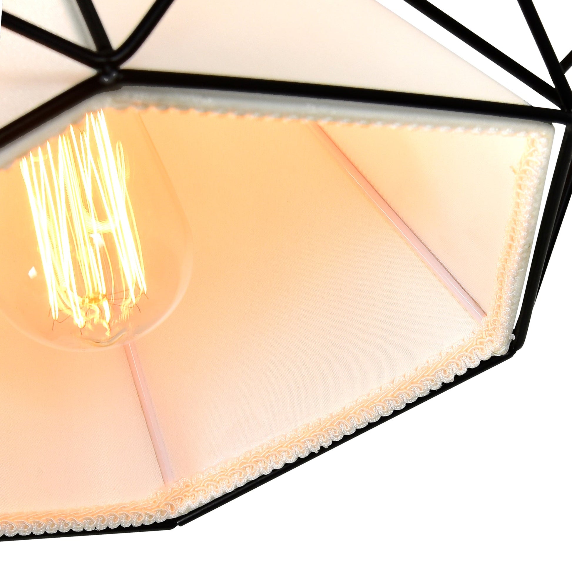 Diamond 1 Light 15in Black Down Pendant - CWI Lighting