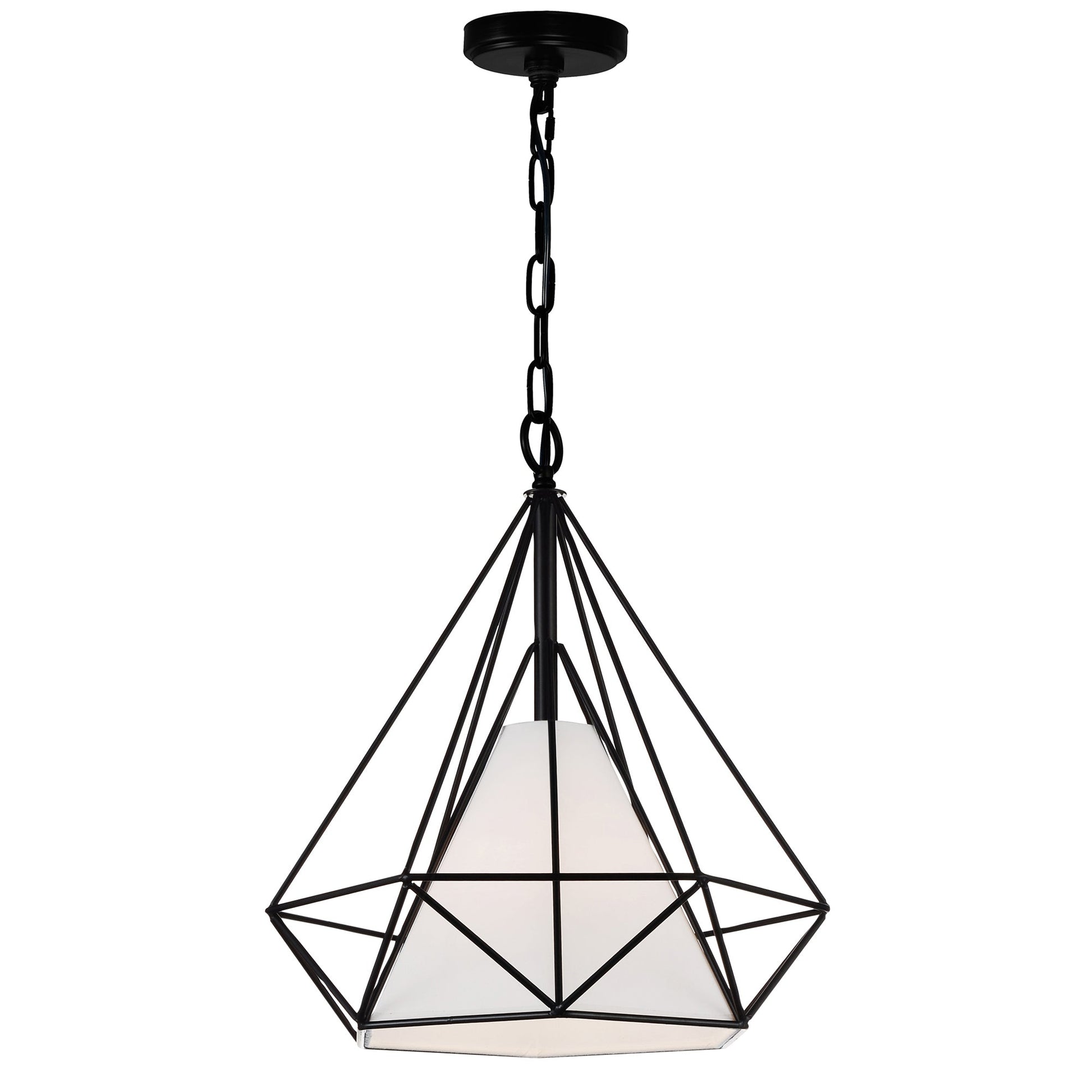Diamond 1 Light 18in Black Down Pendant - CWI Lighting
