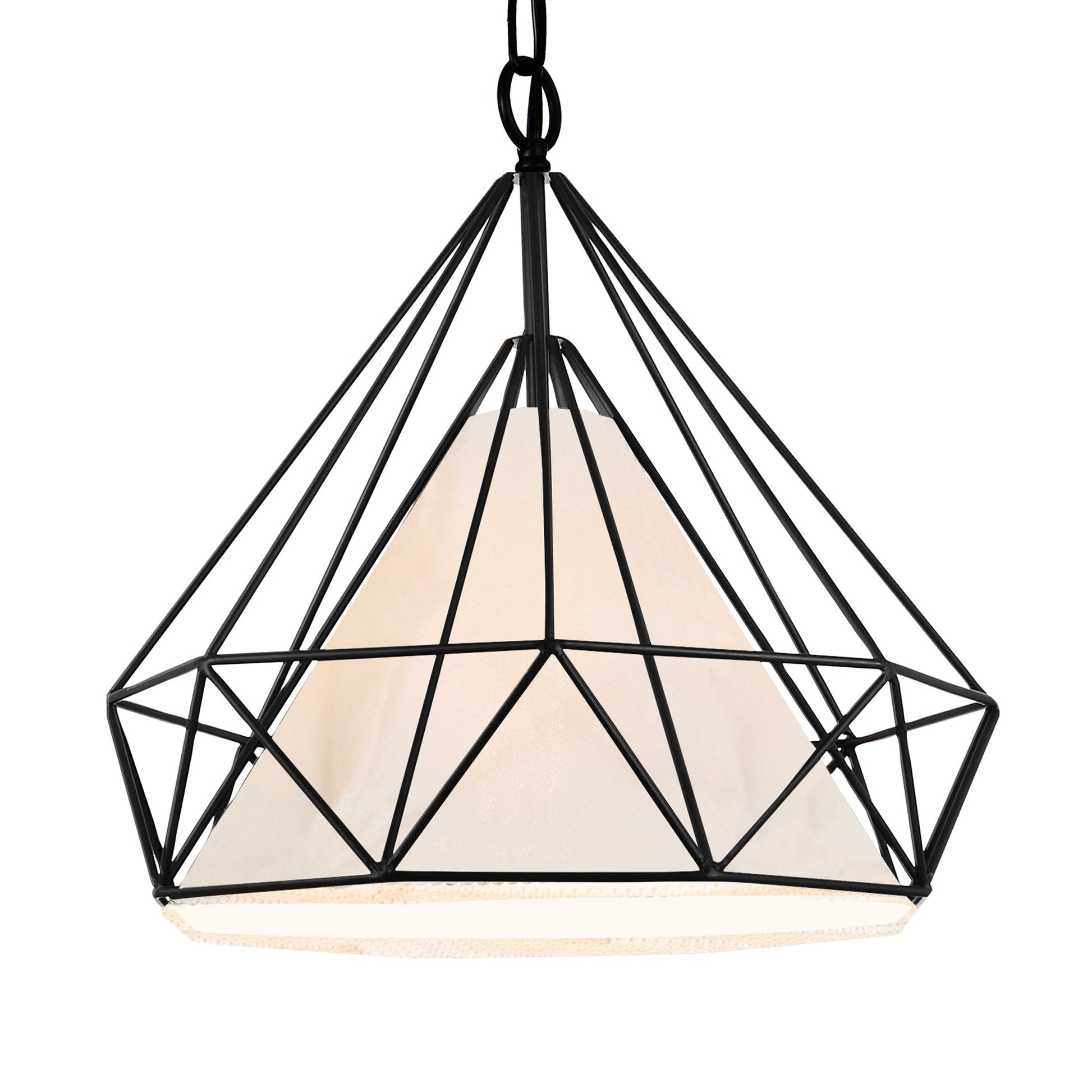 Diamond 1 Light 20in Black Down Pendant - CWI Lighting