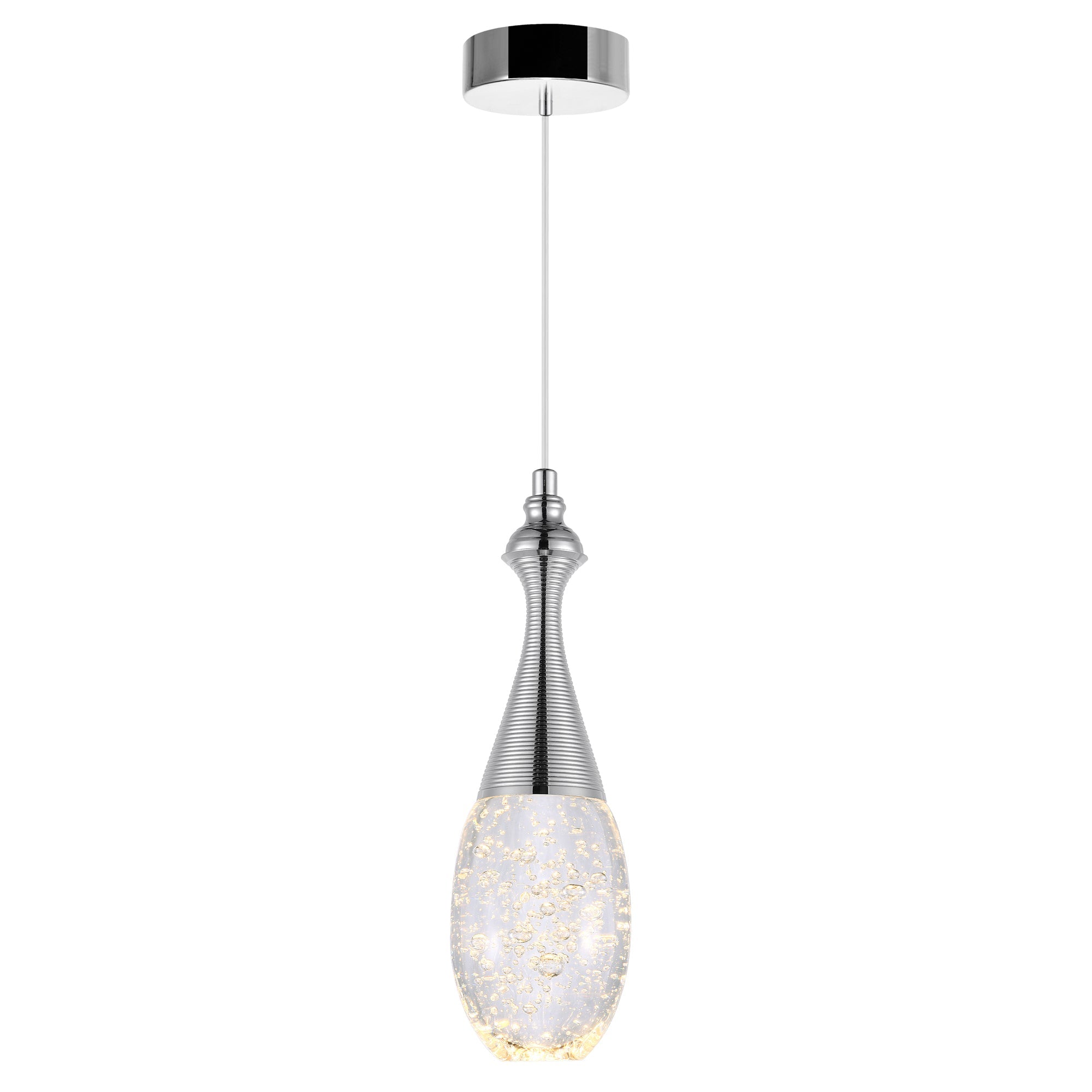 Dior LED Down Mini Pendant With Chrome Finish - CWI Lighting