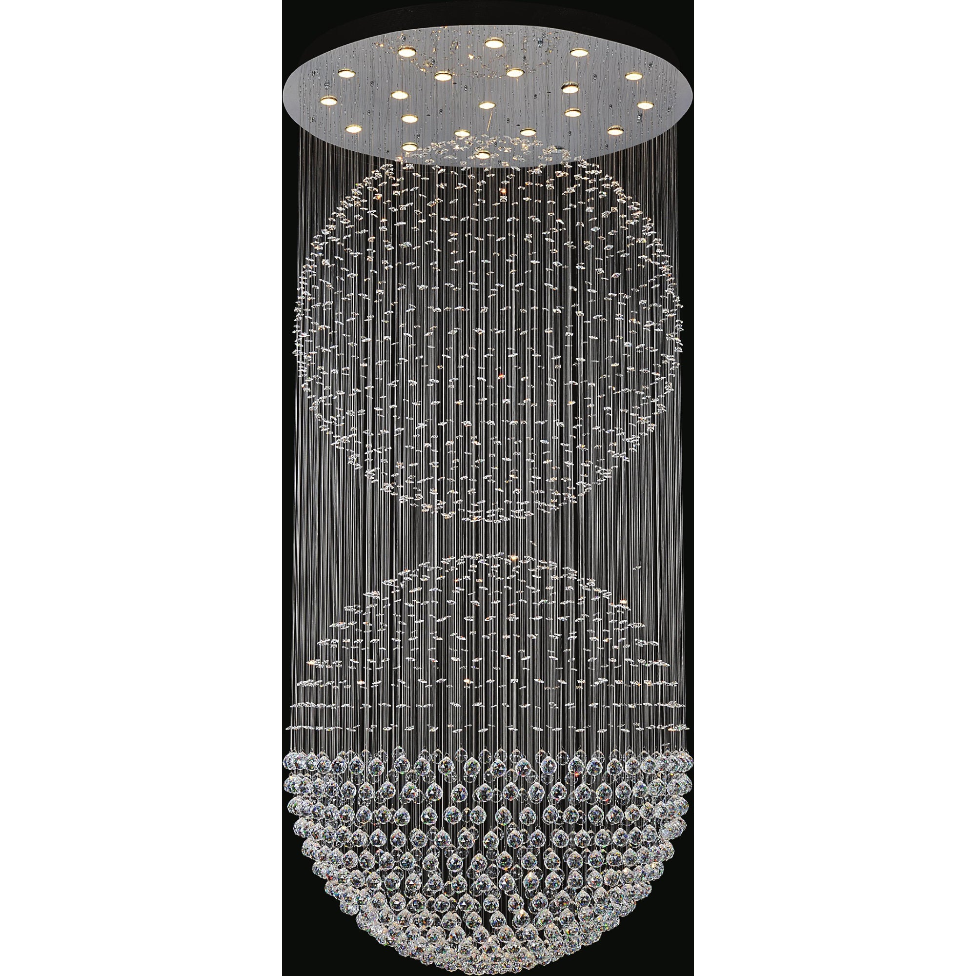 Double Sphere 21 Light Chandelier With Chrome Finish - CWI Lighting