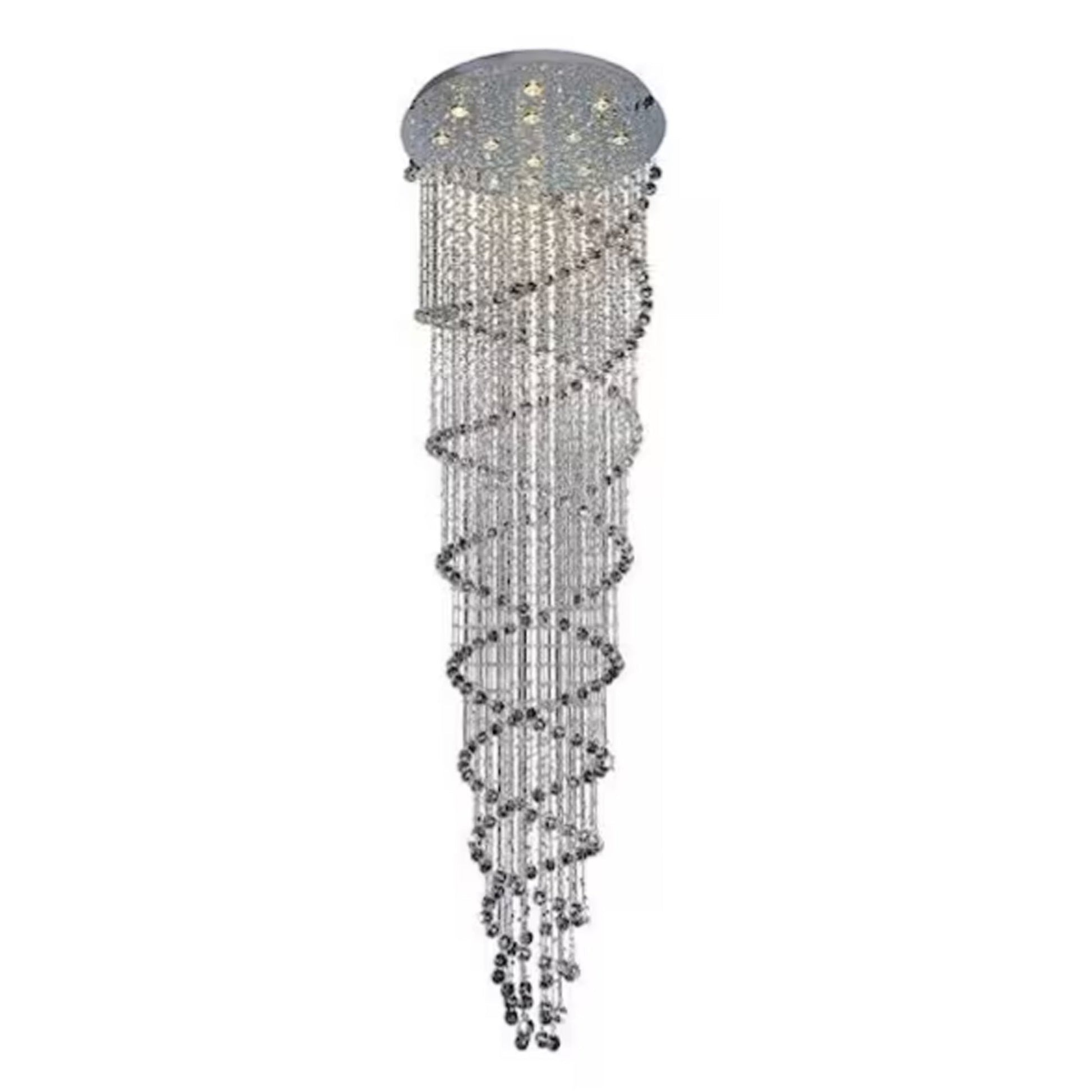 Double Spiral 12 Light 32in Chrome Chandelier - CWI Lighting
