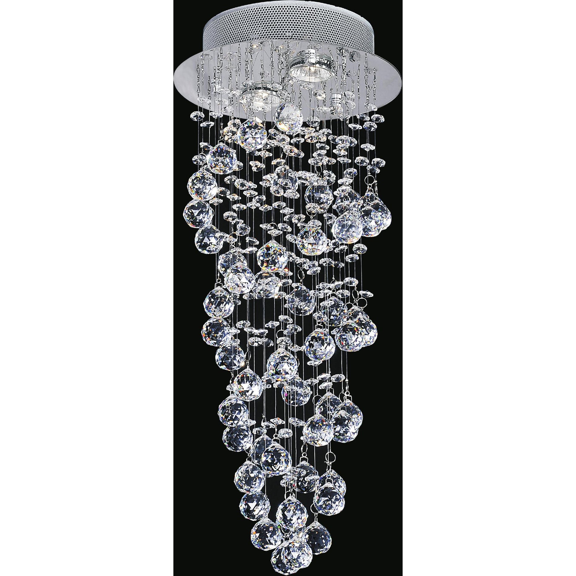 Double Spiral 2 Light Chandelier With Chrome Finish - CWI Lighting