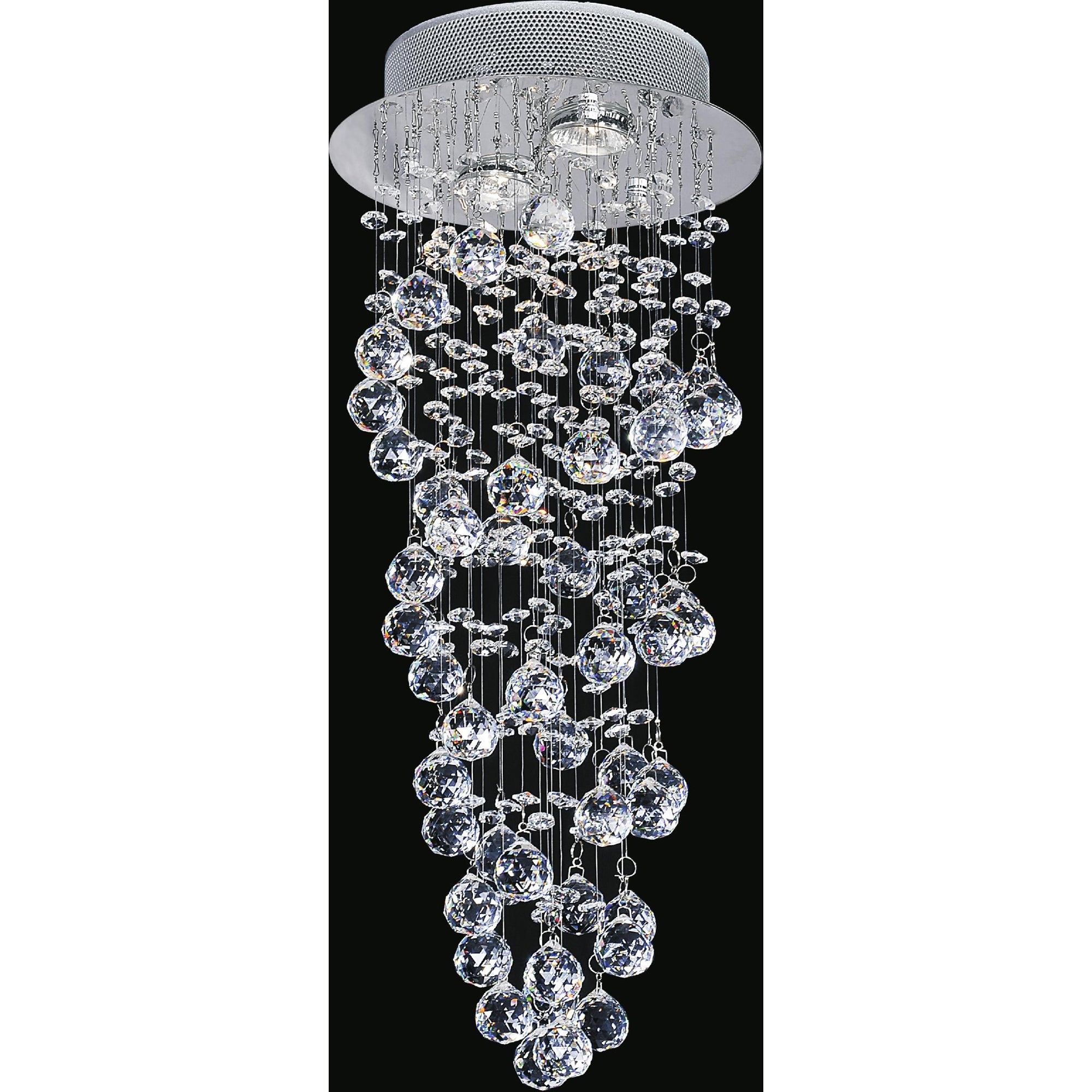 Double Spiral 2 Light Chandelier With Chrome Finish - CWI Lighting