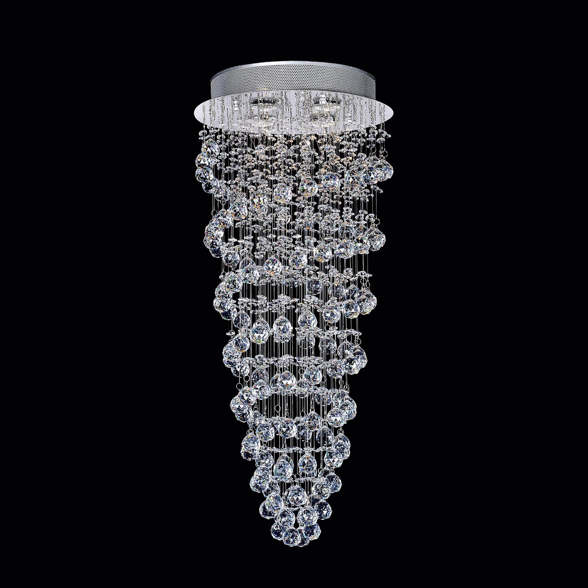 Double Spiral 4 Light Chandelier With Chrome Finish - CWI Lighting