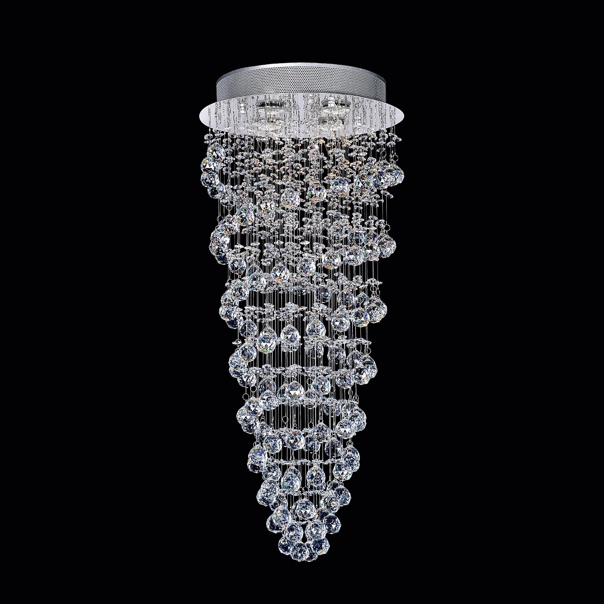 Double Spiral 4 Light Chandelier With Chrome Finish - CWI Lighting