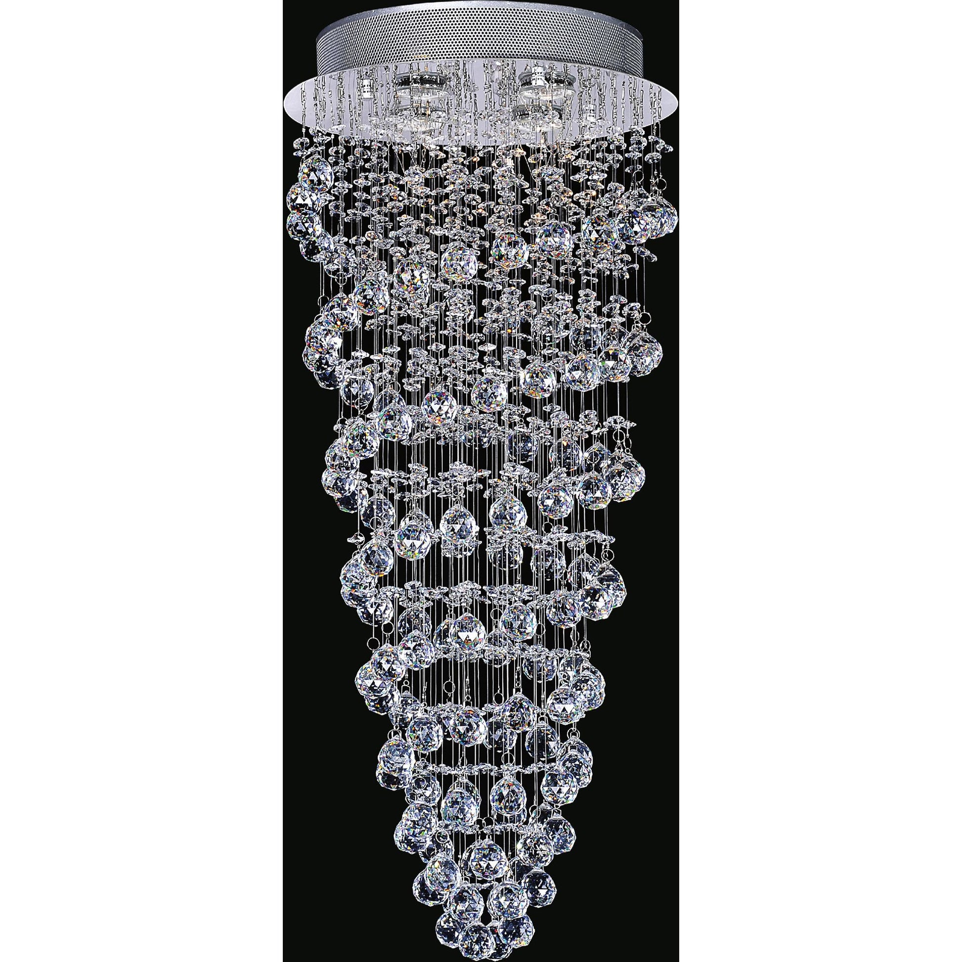 Double Spiral 4 Light Chandelier With Chrome Finish - CWI Lighting