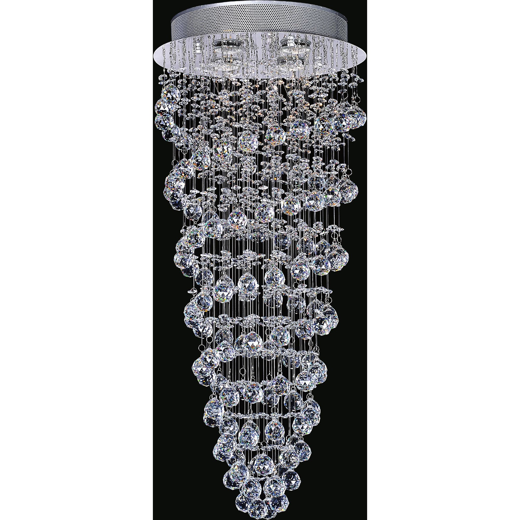 Double Spiral 4 Light Chandelier With Chrome Finish - CWI Lighting