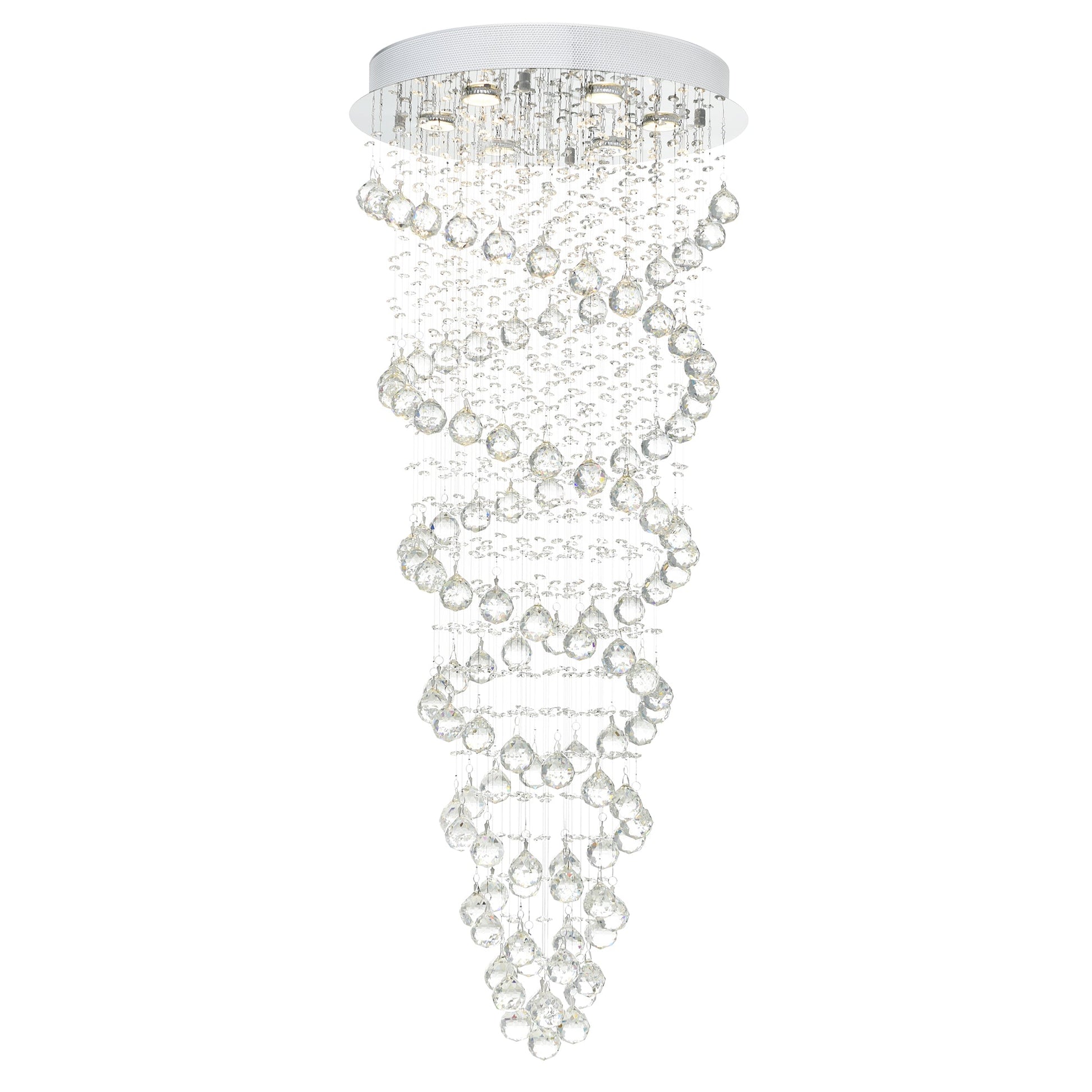 Double Spiral 6 Light 20in Chrome Chandelier - CWI Lighting