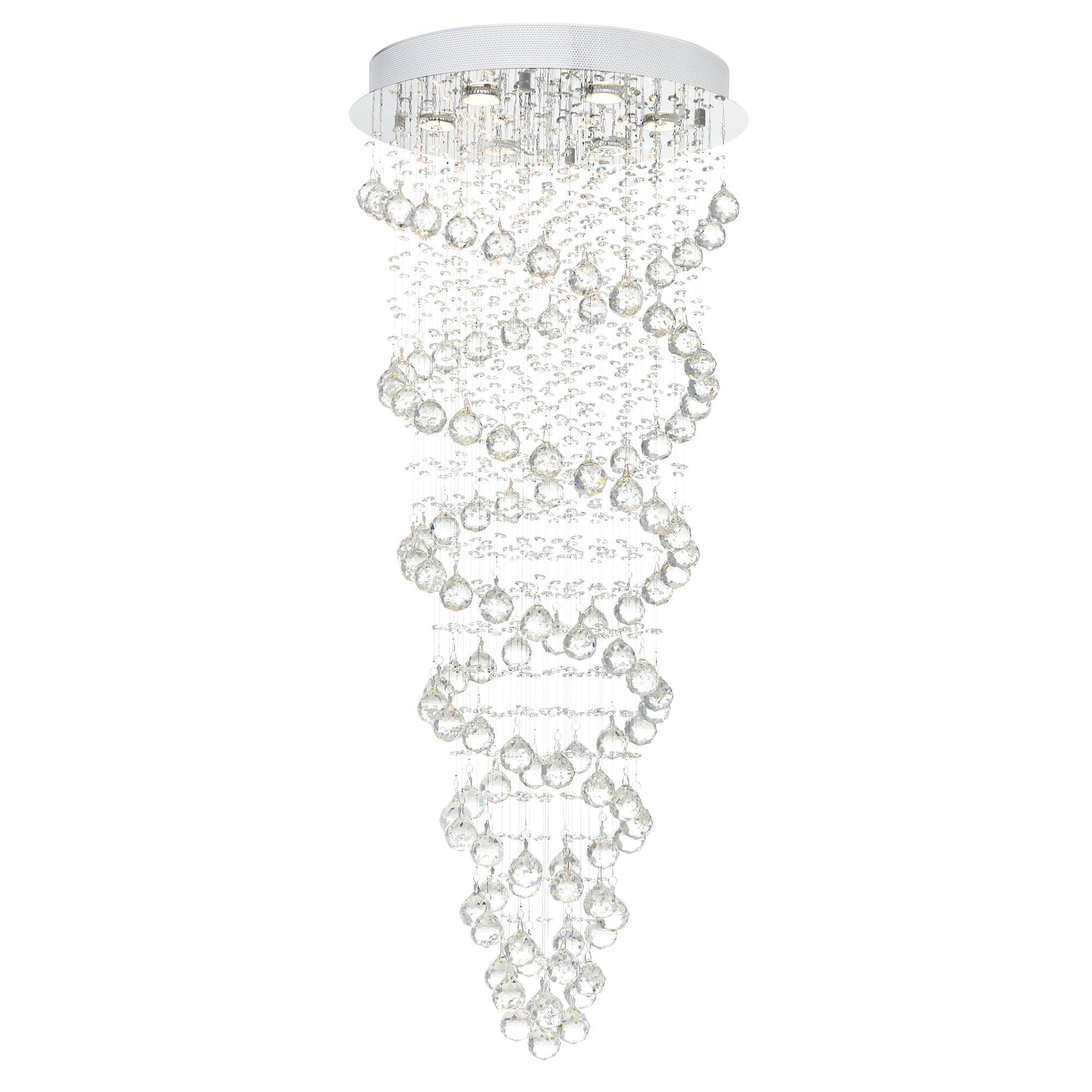 Double Spiral 6 Light 20in Chrome Chandelier - CWI Lighting