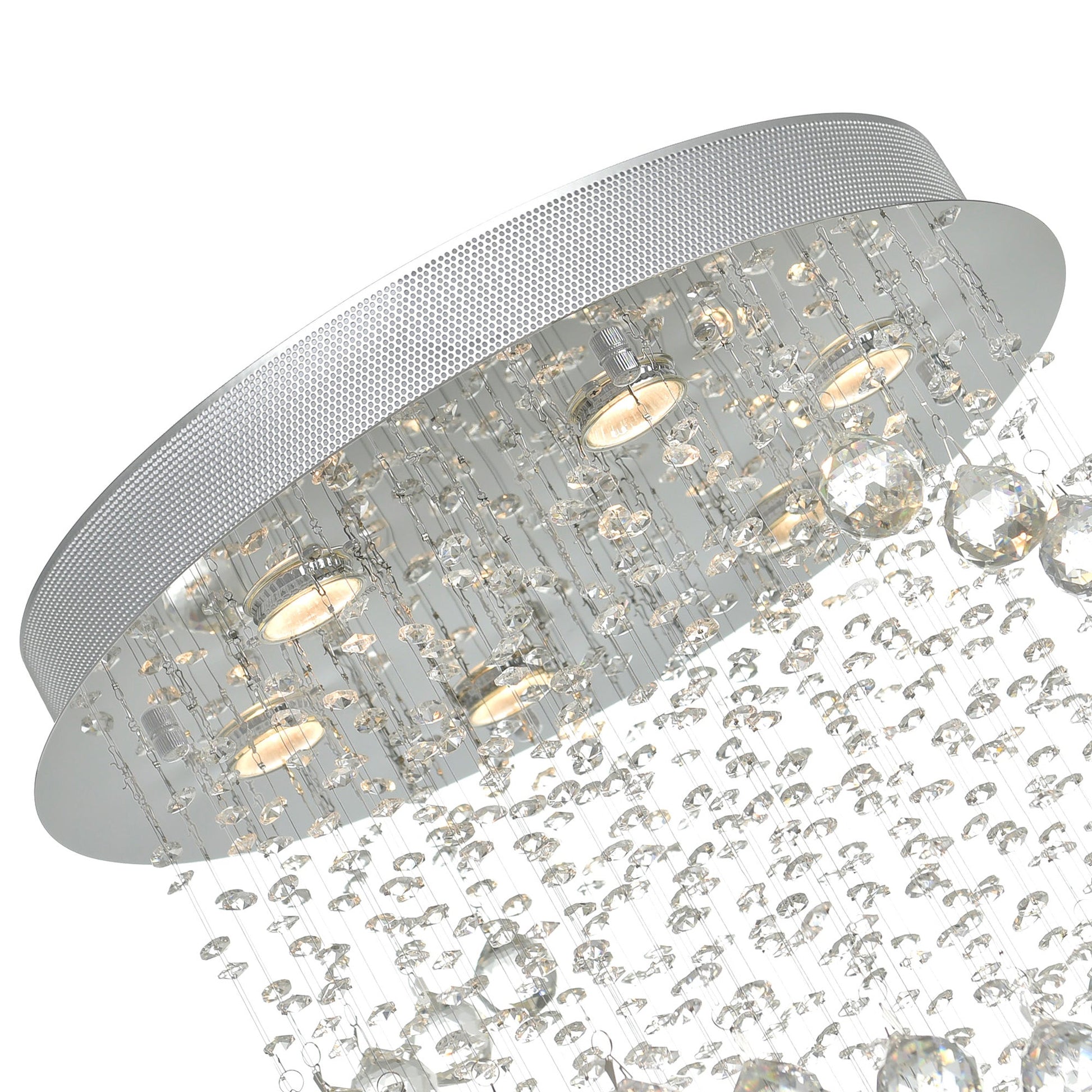 Double Spiral 6 Light 20in Chrome Chandelier - CWI Lighting