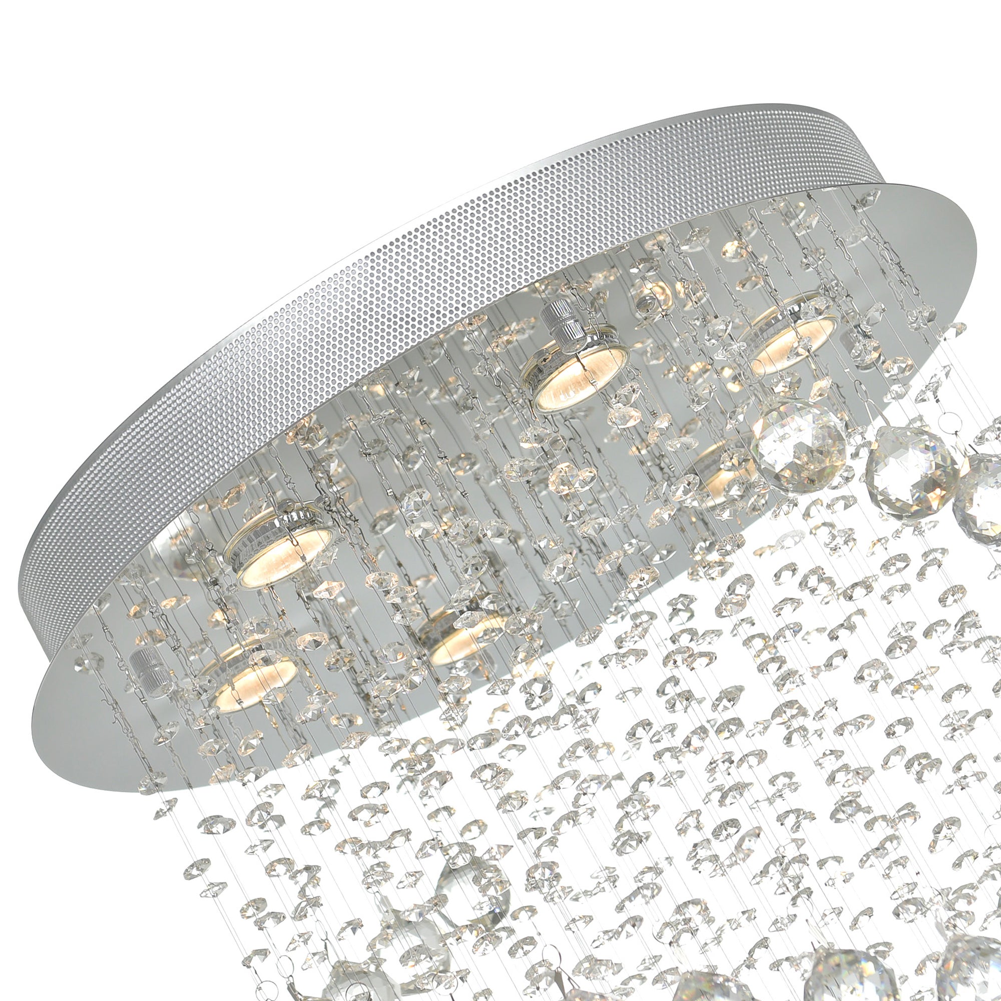 Double Spiral 6 Light 20in Chrome Chandelier - CWI Lighting