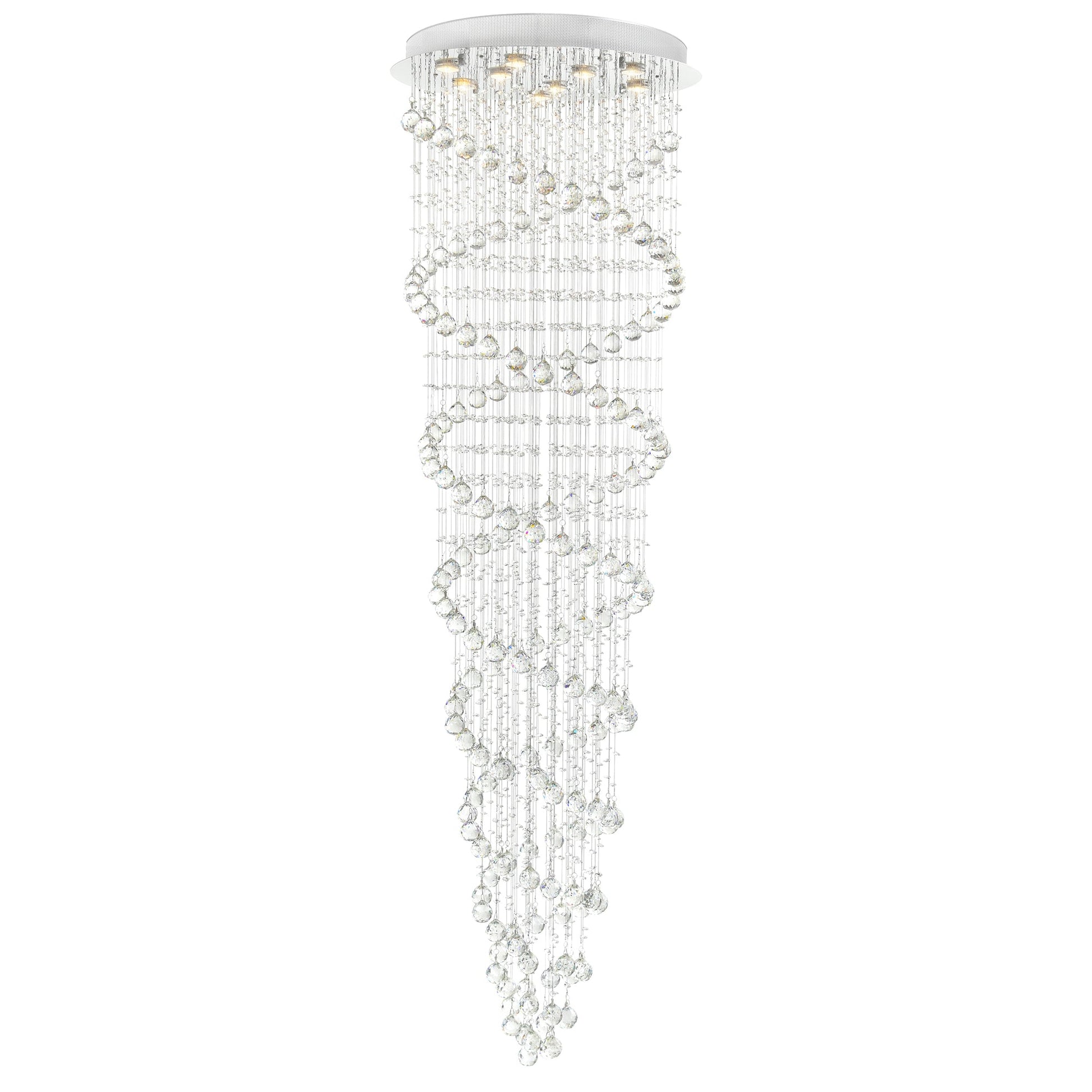 Double Spiral 9 Light 24in Chrome Chandelier - CWI Lighting