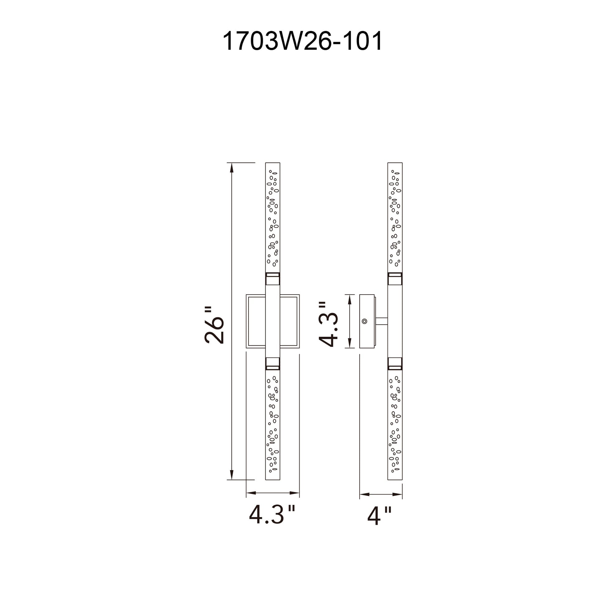 Dragonswatch Integrated LED 26in Black Vanity Light - CWI Lighting