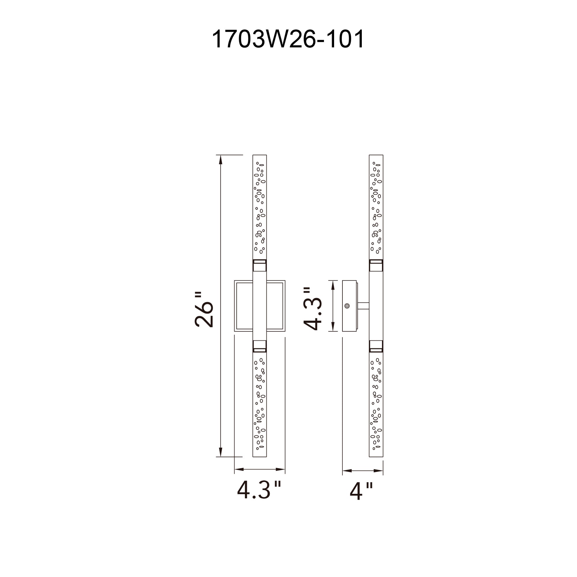 Dragonswatch Integrated LED 26in Black Vanity Light - CWI Lighting